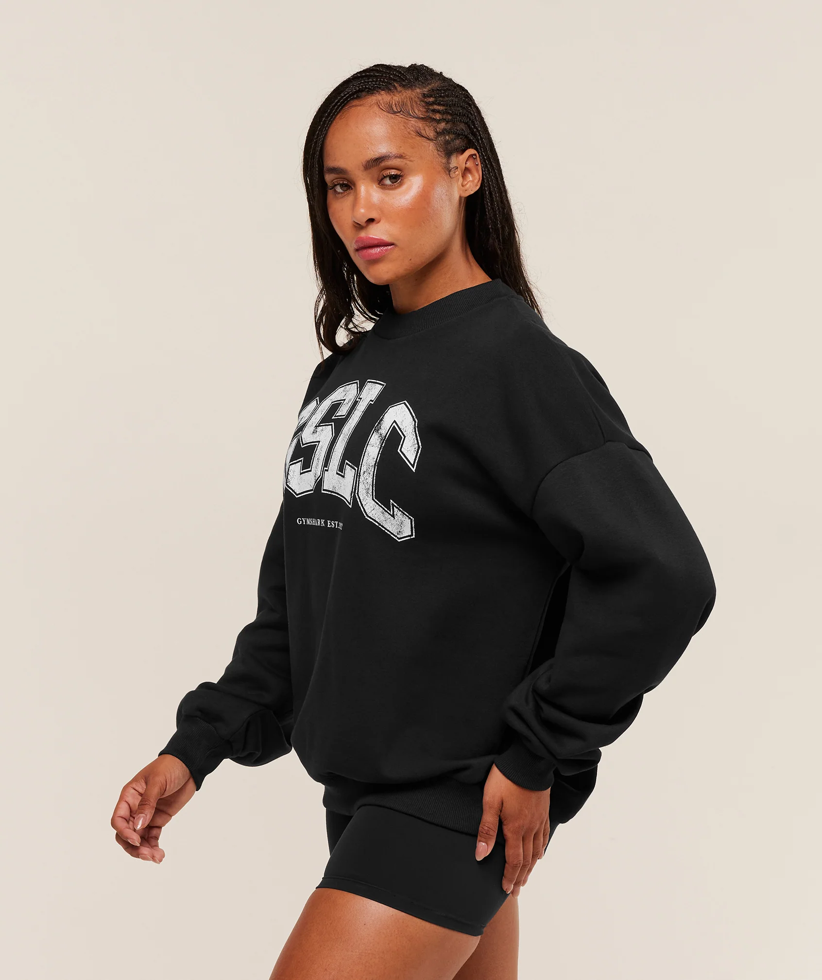 Gymshark GSLC Graphic Crew Neck - Black - Image 3