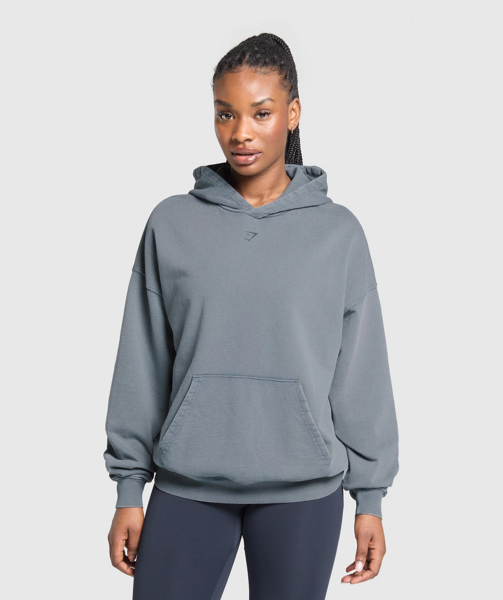 Gymshark GSLC Graphic Oversized Hoodie - Iron Blue - Image 2