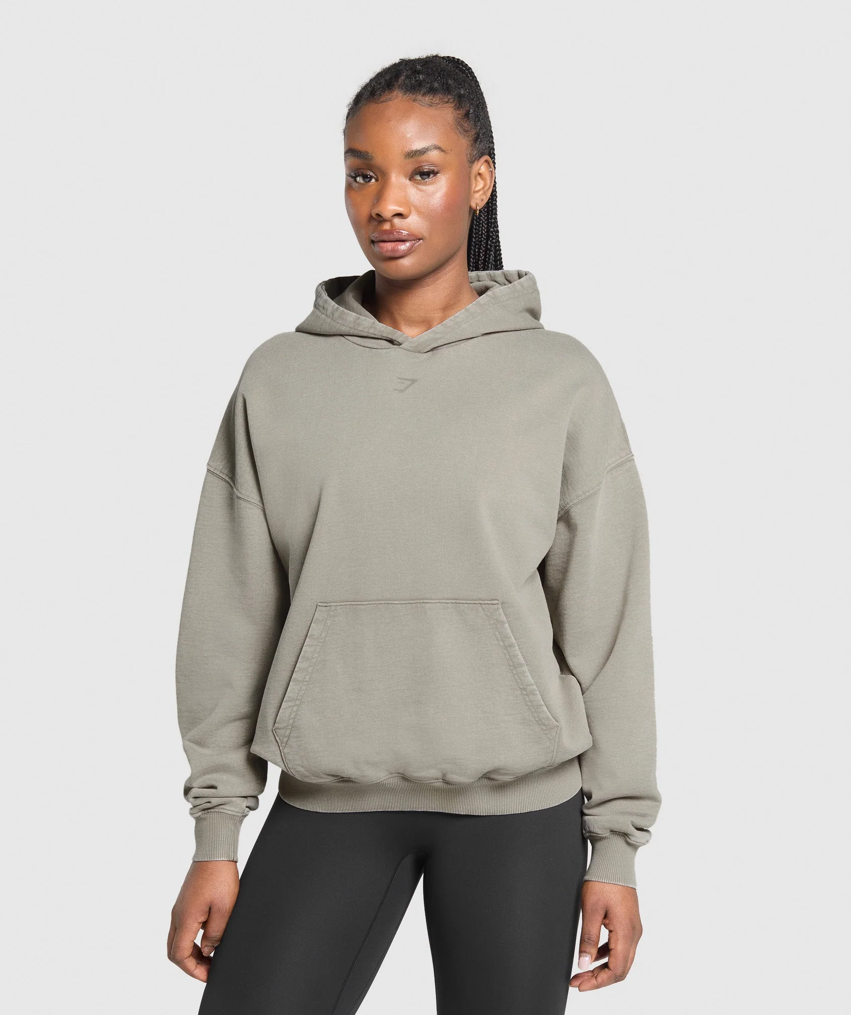 Gymshark GSLC Graphic Oversized Hoodie - Linen Brown - Image 2