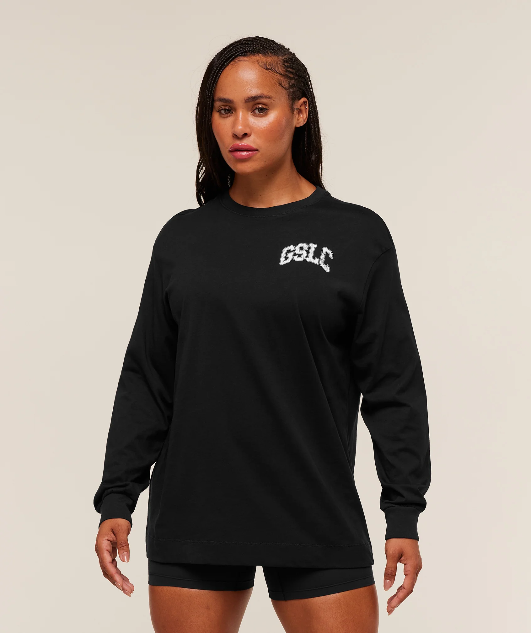 Gymshark GSLC Graphic Oversized Long Sleeve Top - Black - Image 2