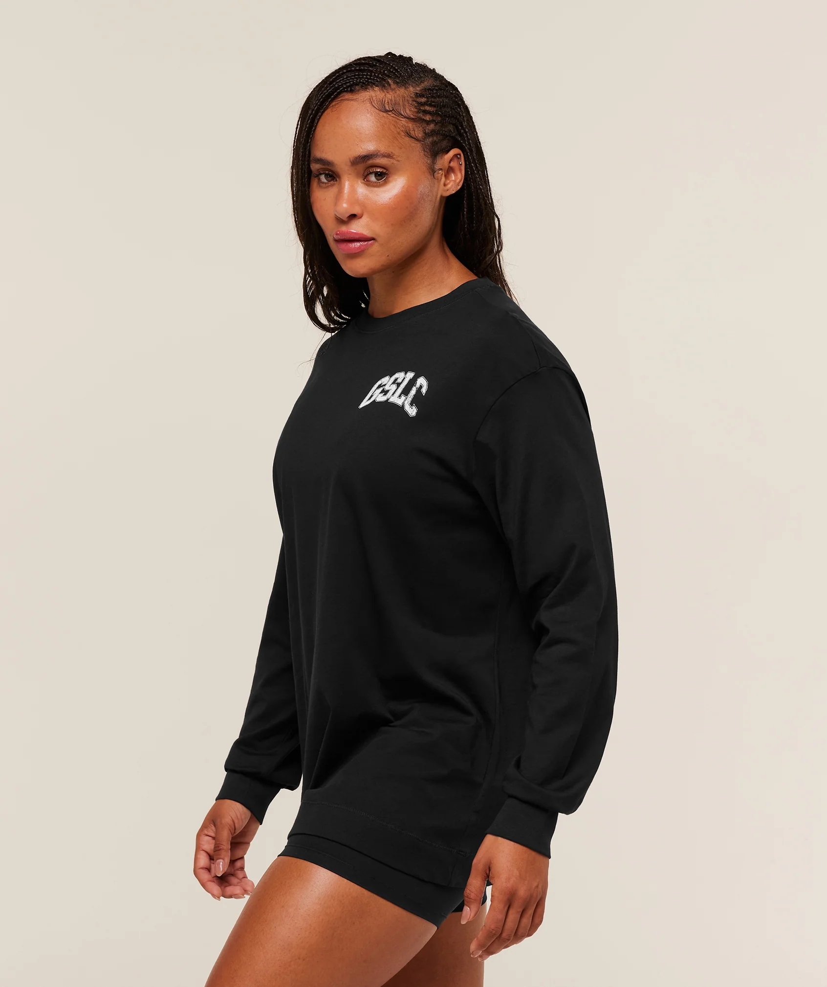 Gymshark GSLC Graphic Oversized Long Sleeve Top - Black - Image 3