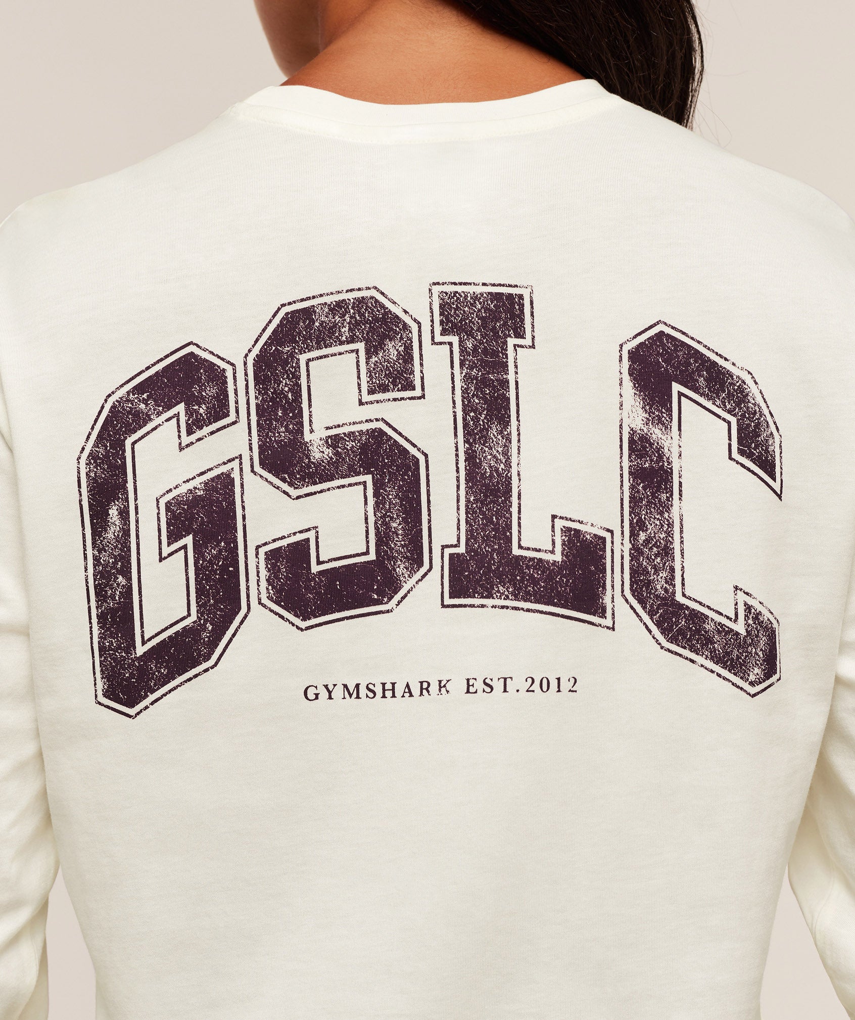 Gymshark GSLC Graphic Oversized Long Sleeve Top - Soft White - Image 5
