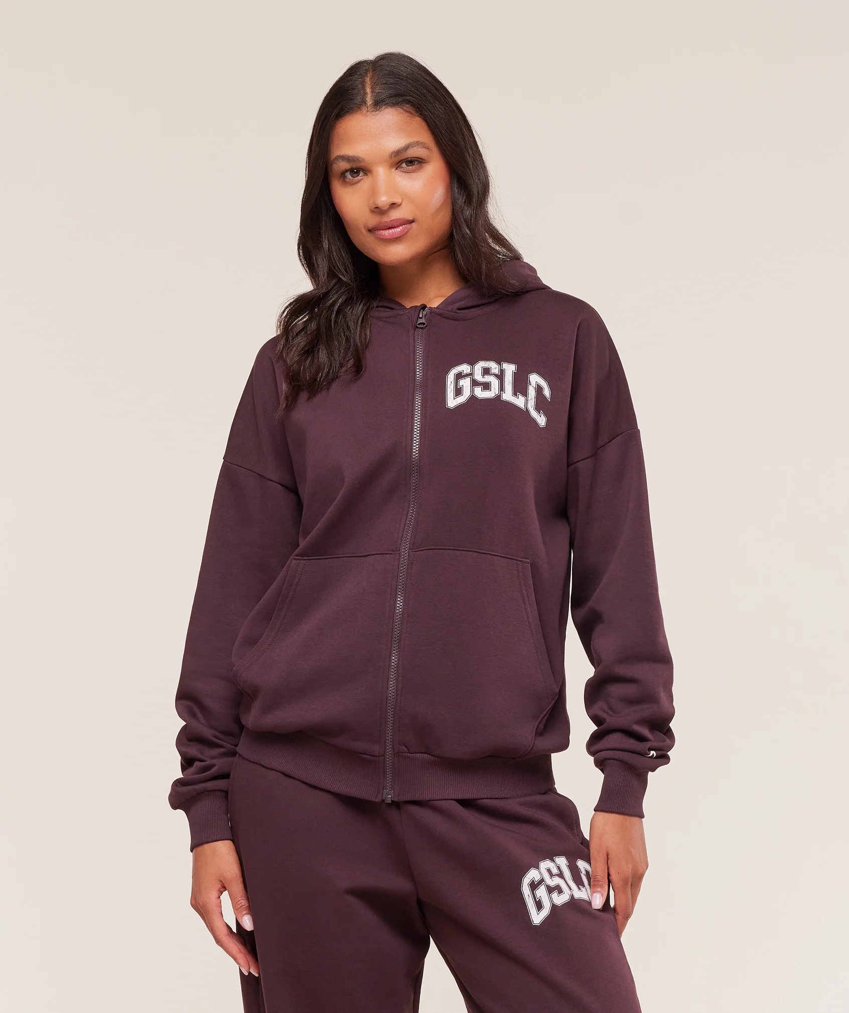 Gymshark GSLC Graphic Zip Up Hoodie - Cherry Purple