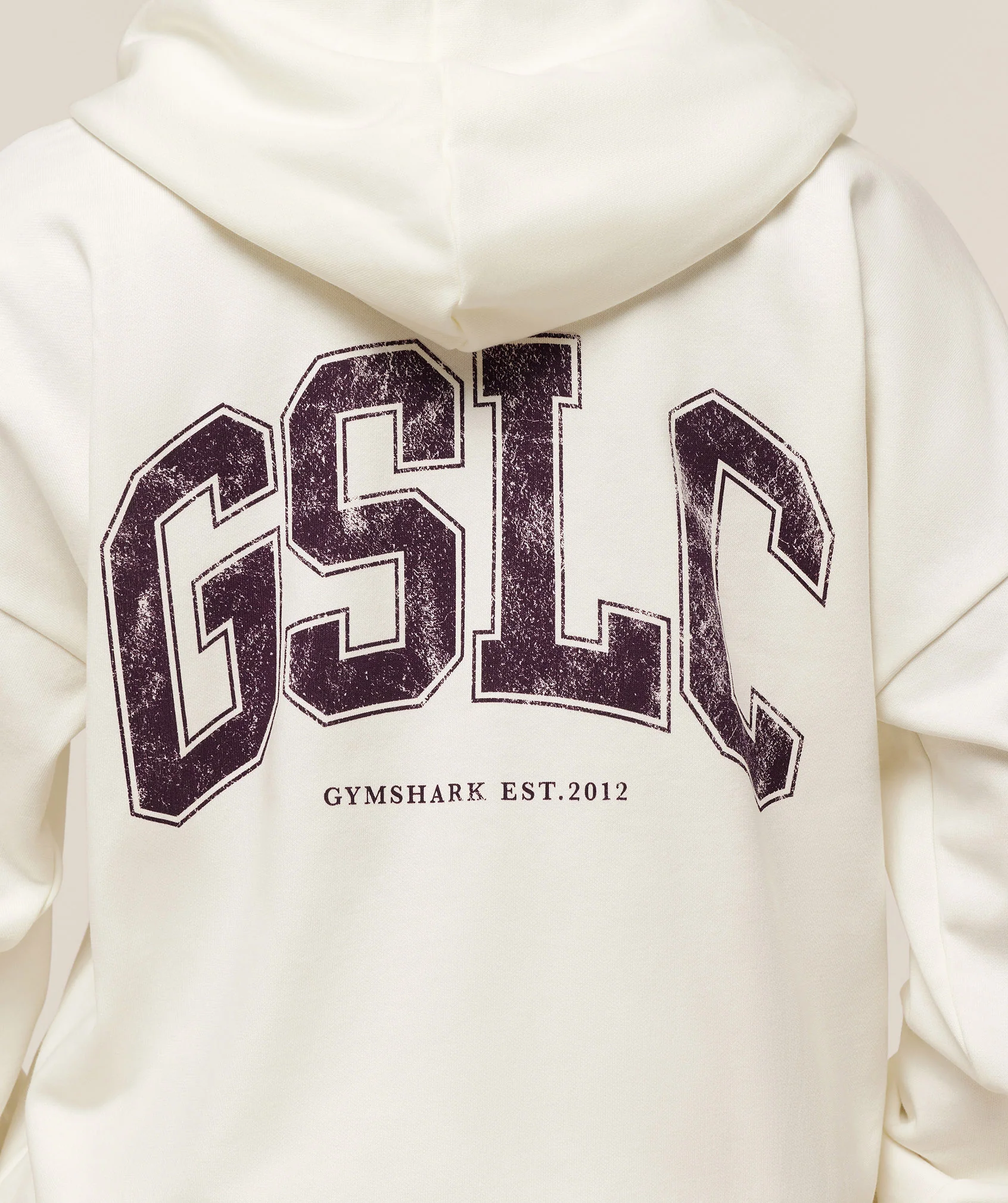 Gymshark GSLC Graphic Zip Up Hoodie - Soft White - Image 4