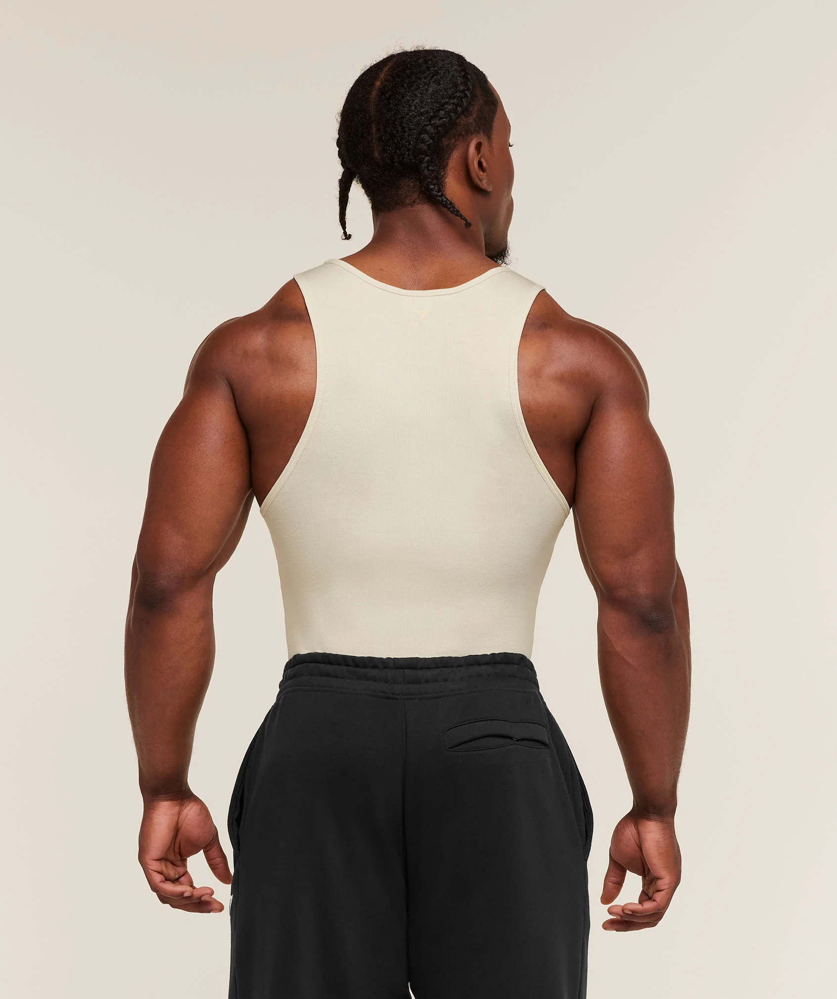 Gymshark GSLC Ribbed Tank - Oat White - Image 2