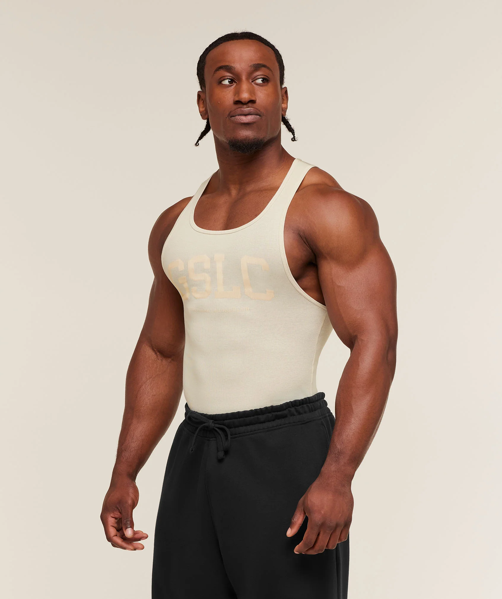 Gymshark GSLC Ribbed Tank - Oat White - Image 3