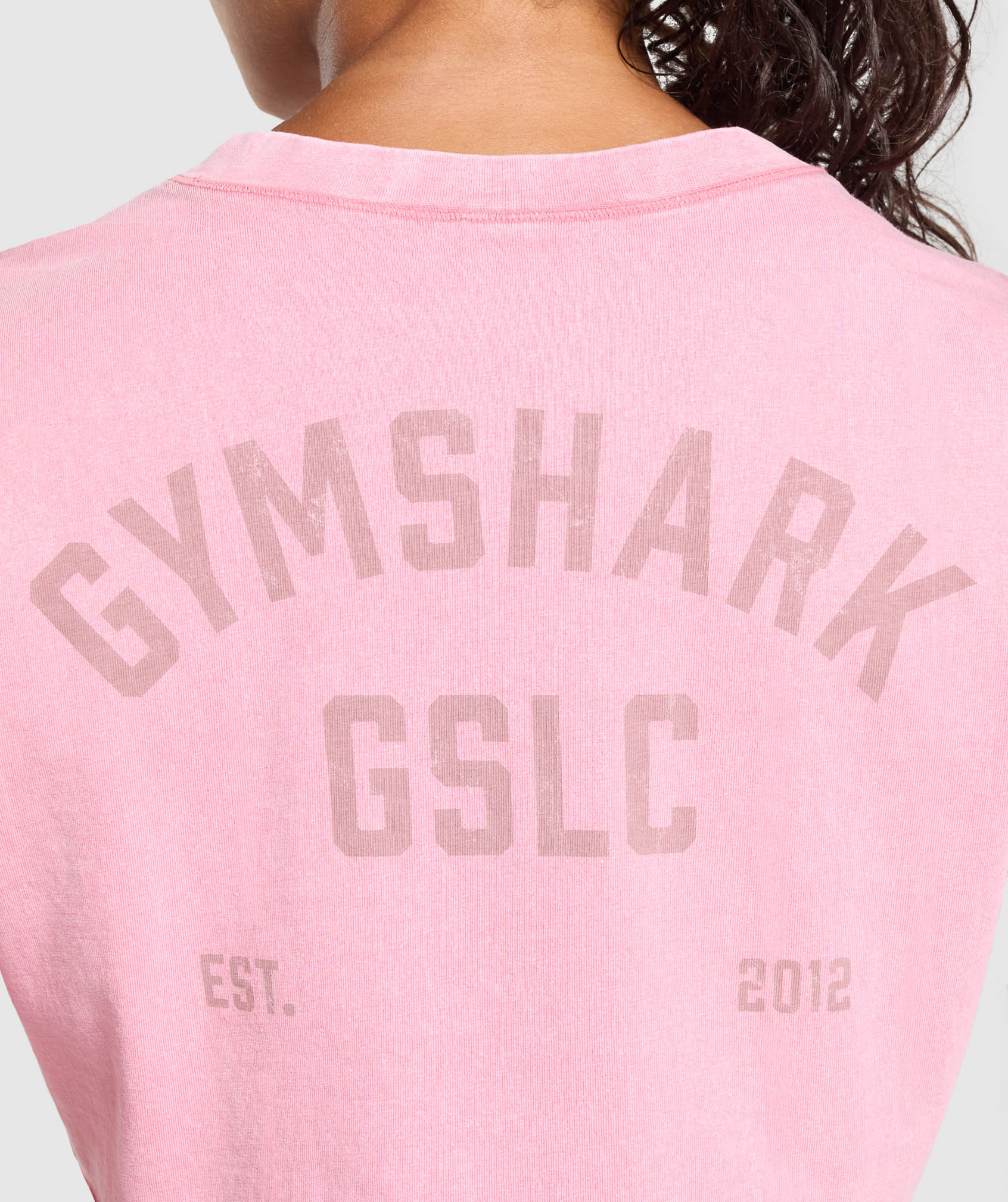 Gymshark GSLC Washed Graphic Crop Top - Sunset Pink - Image 5