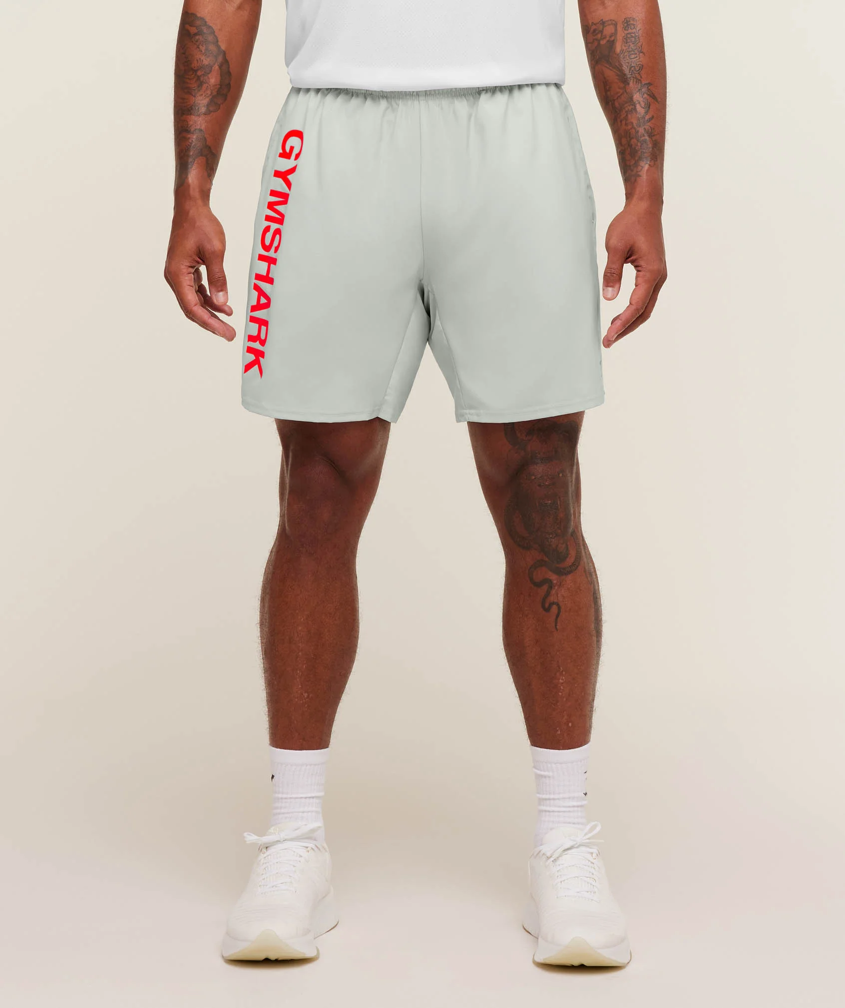 Gymshark Conditioning 7" Shorts - Light Grey - Image 3