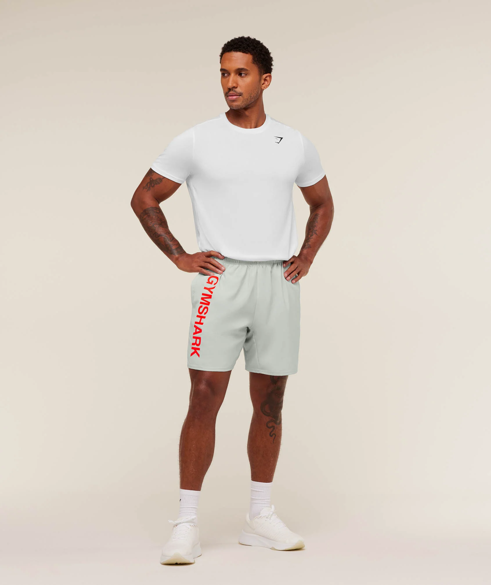 Gymshark Conditioning 7" Shorts - Light Grey - Image 6