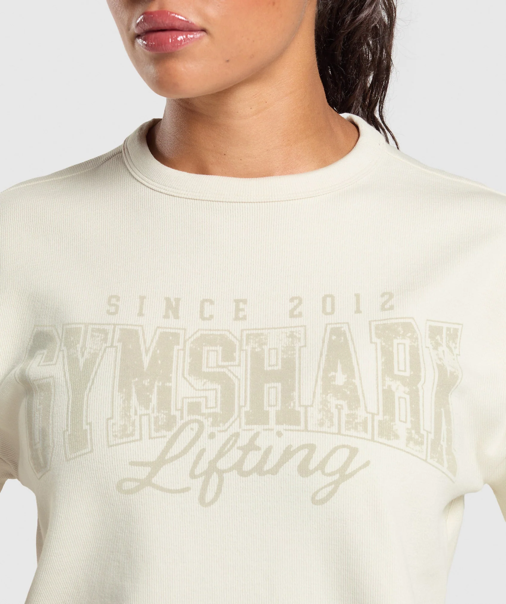 Gymshark Lifting Oversized Pump Cover - Oat White - Image 6