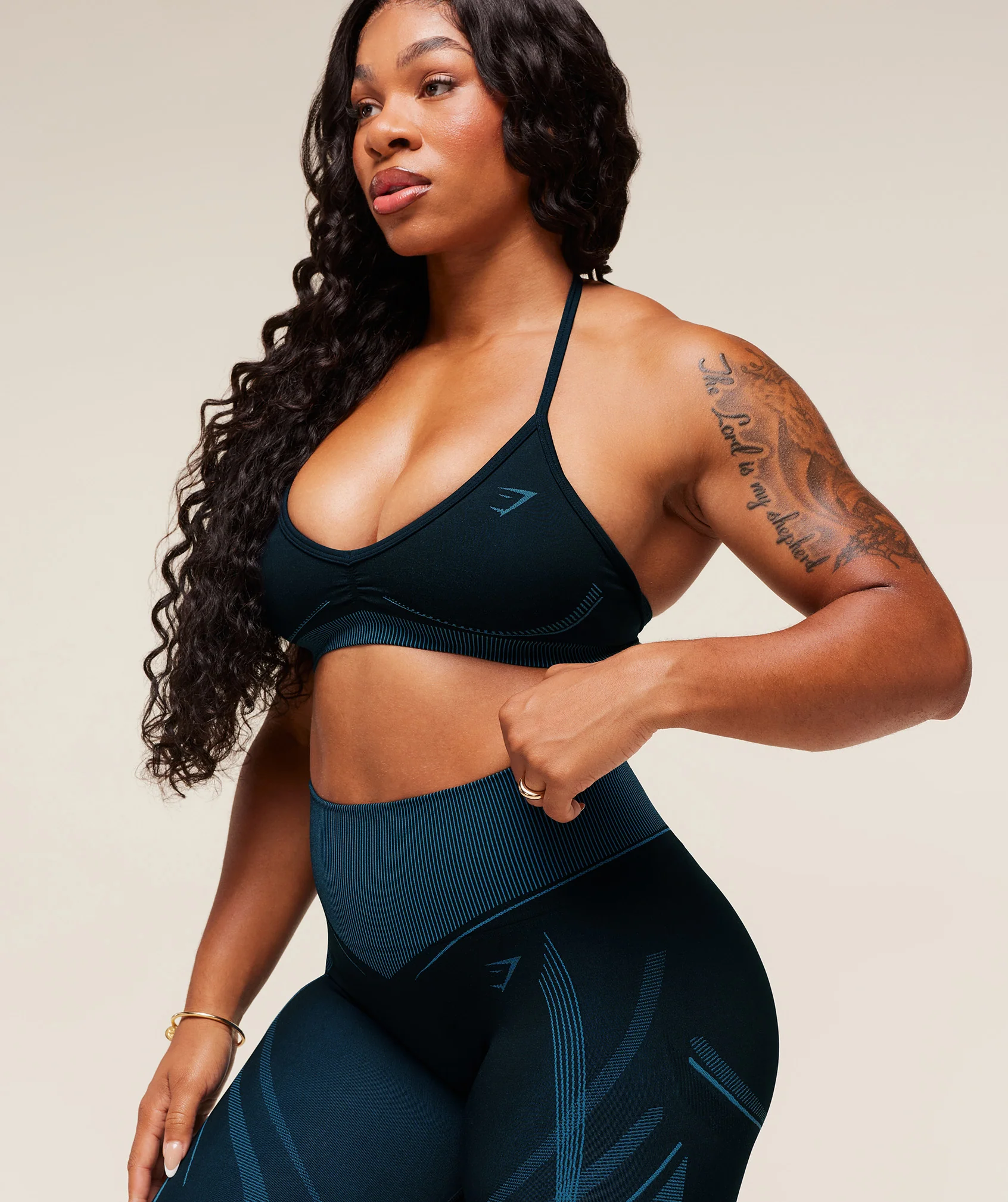 Gymshark x Analis Seamless Leggings - Midnight Blue/Lats Blue - Image 5