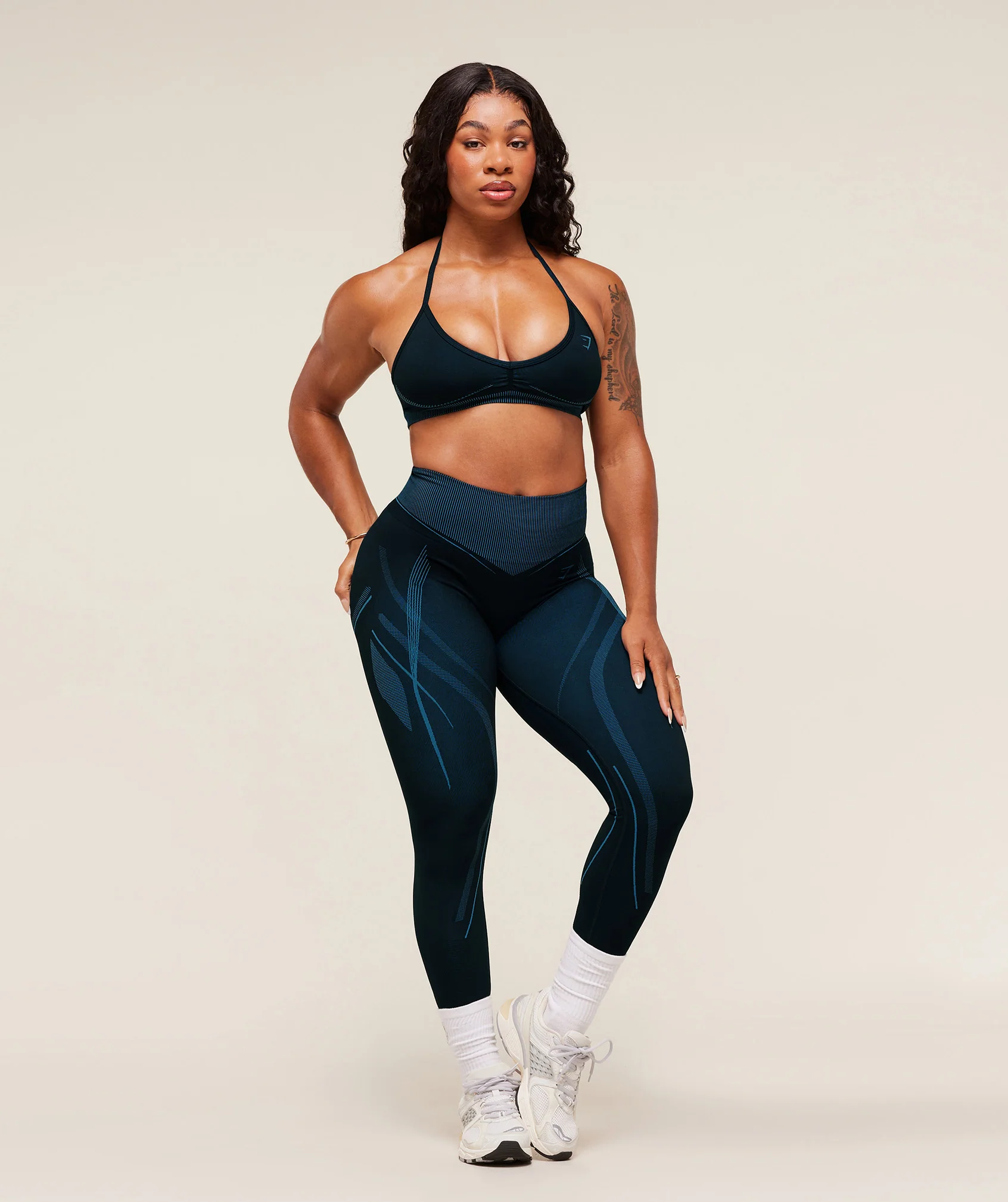 Gymshark x Analis Seamless Sports Bra - Midnight Blue/Lats Blue - Image 4