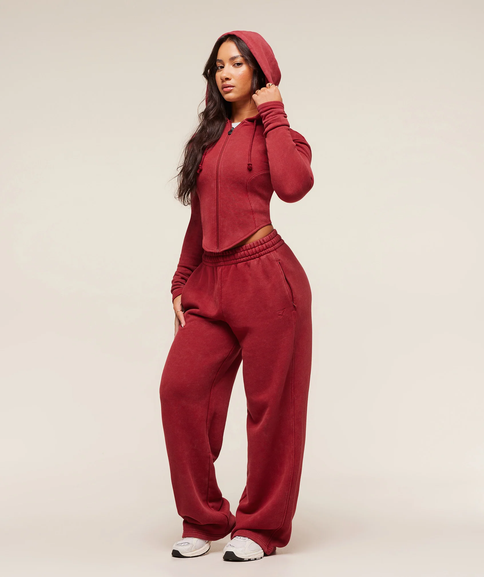Gymshark x Analis Zip Up Hoodie - Reps Red/Wash - Image 3