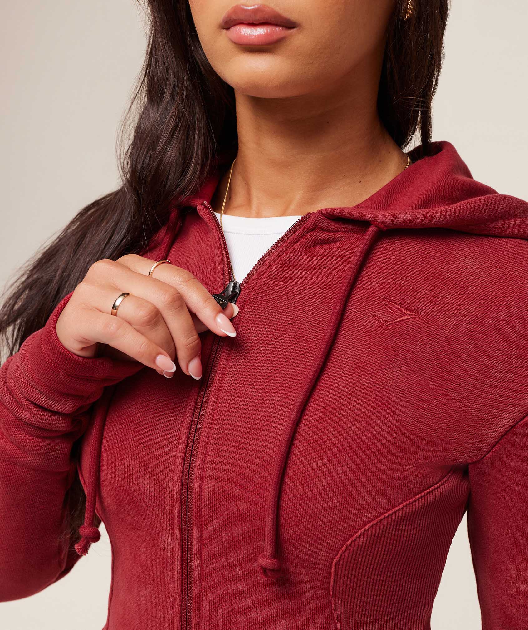 Gymshark x Analis Zip Up Hoodie - Reps Red/Wash - Image 6