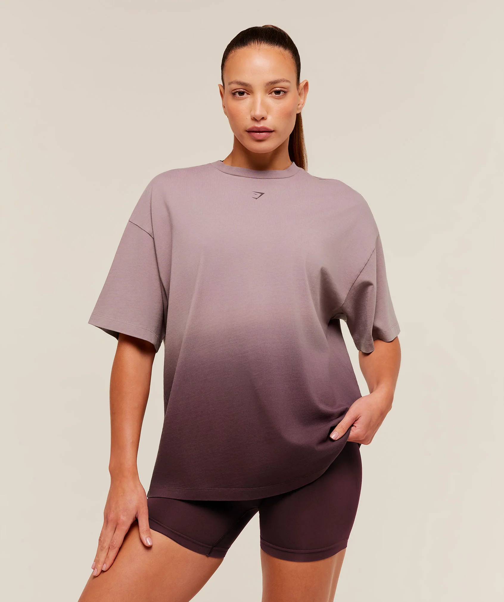 Gymshark Hard Work Dice Graphic Short Sleeve T-Shirt - Cherry Purple/Wash - Image 2