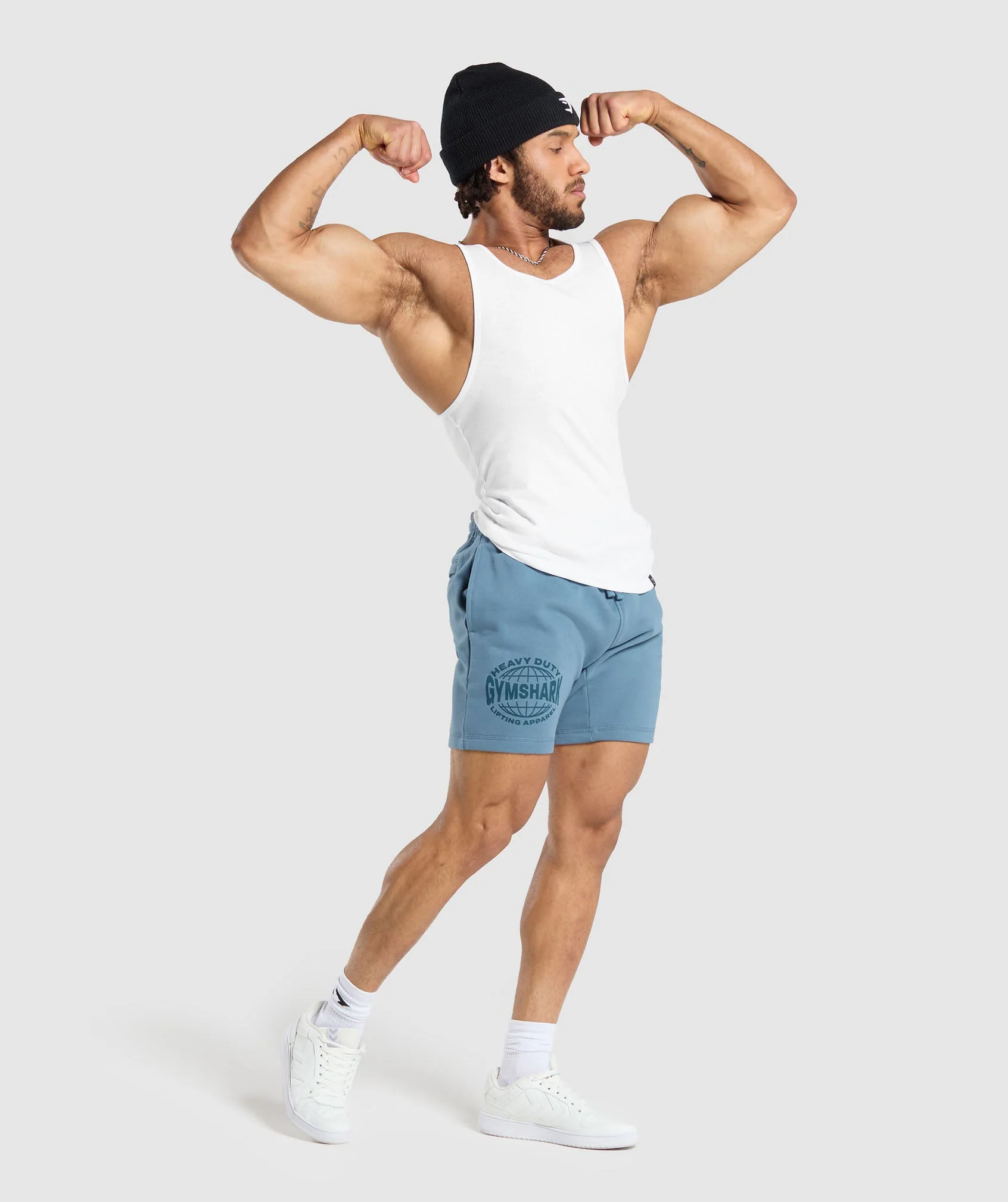 Gymshark Heavy Duty Apparel 7" Shorts - Faded Blue - Image 4