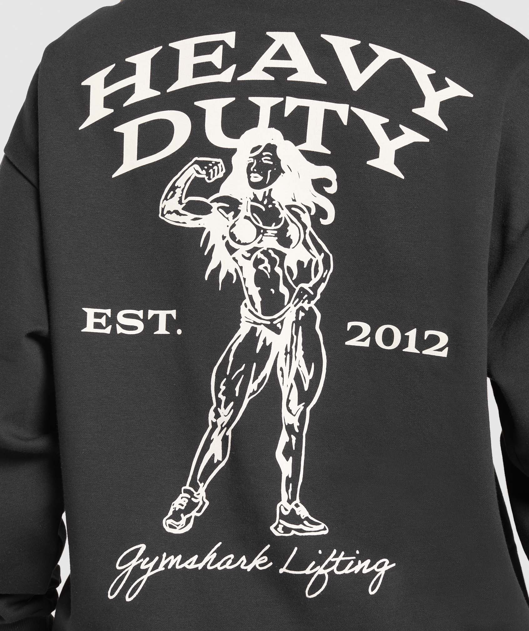 Gymshark Heavy Duty Graphic Oversized Pullover - Black - Image 4