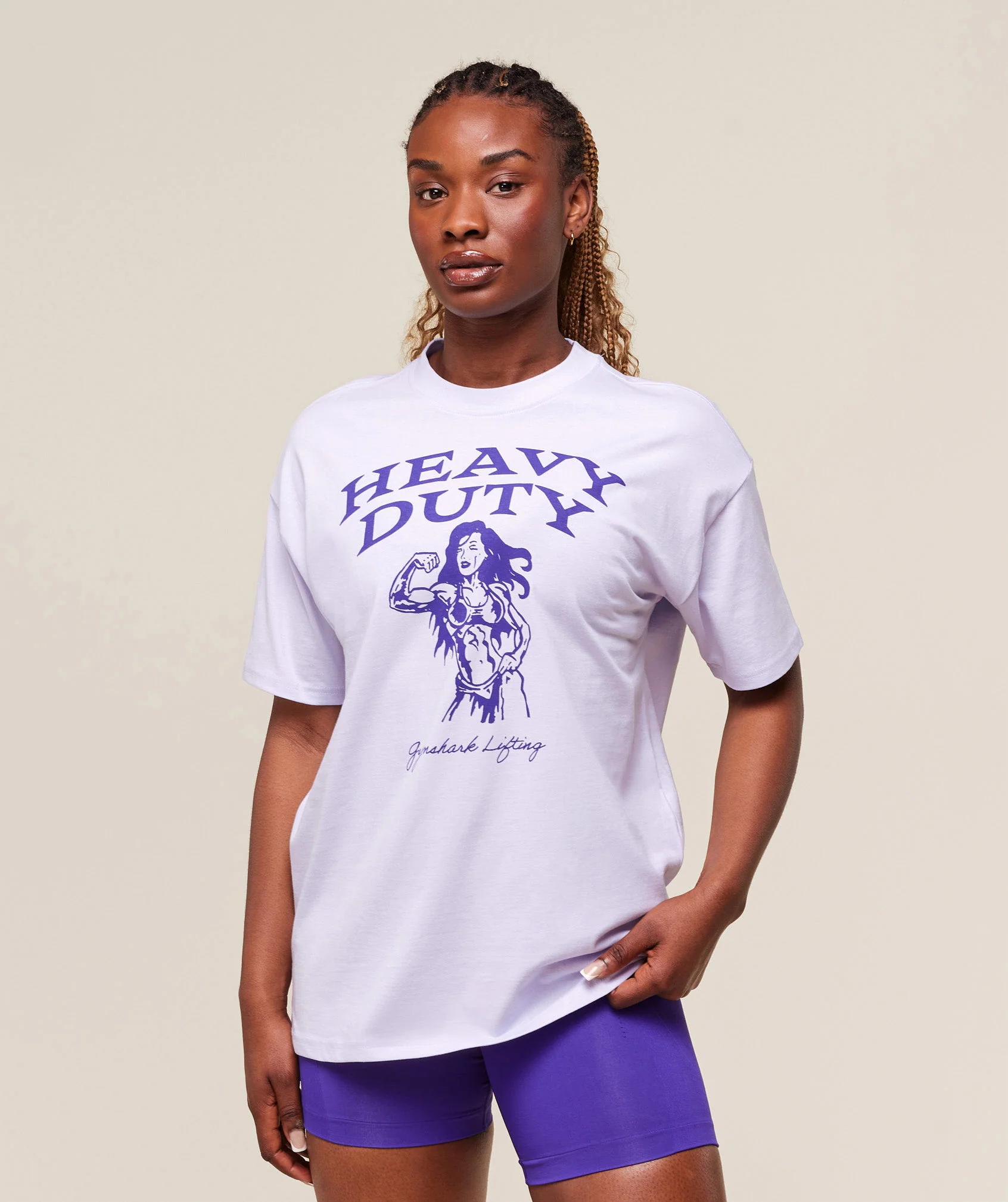 Gymshark Heavy Duty Graphic Oversized T-Shirt - Fresh Lilac
