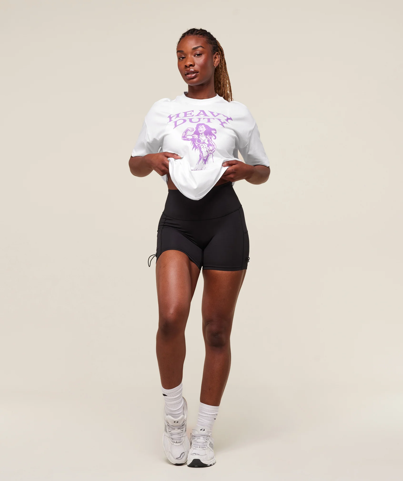 Gymshark Heavy Duty Graphic Oversized T-Shirt - White - Image 3