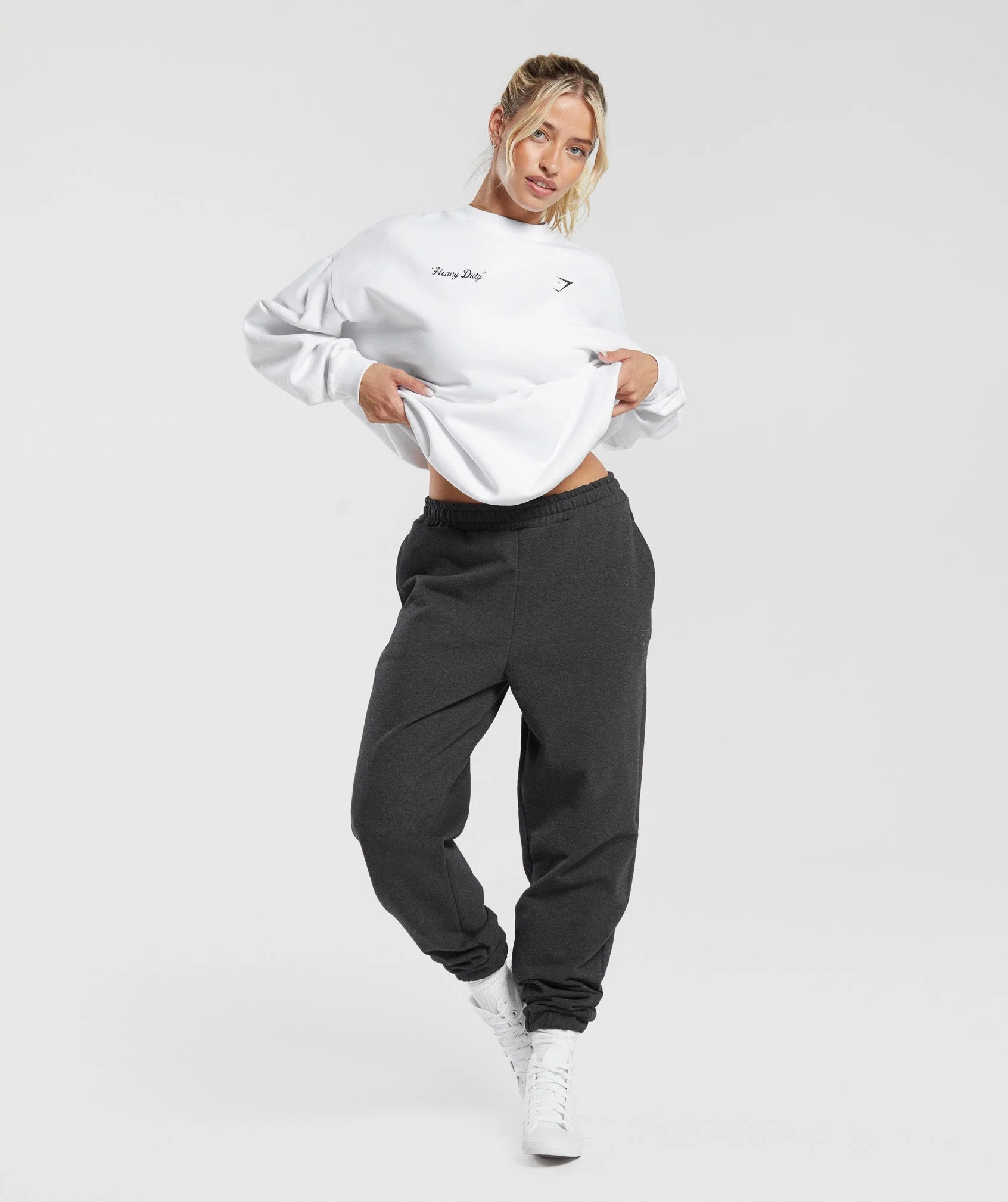 Gymshark Heavy Duty Oversized Sweatshirt - White - Image 3