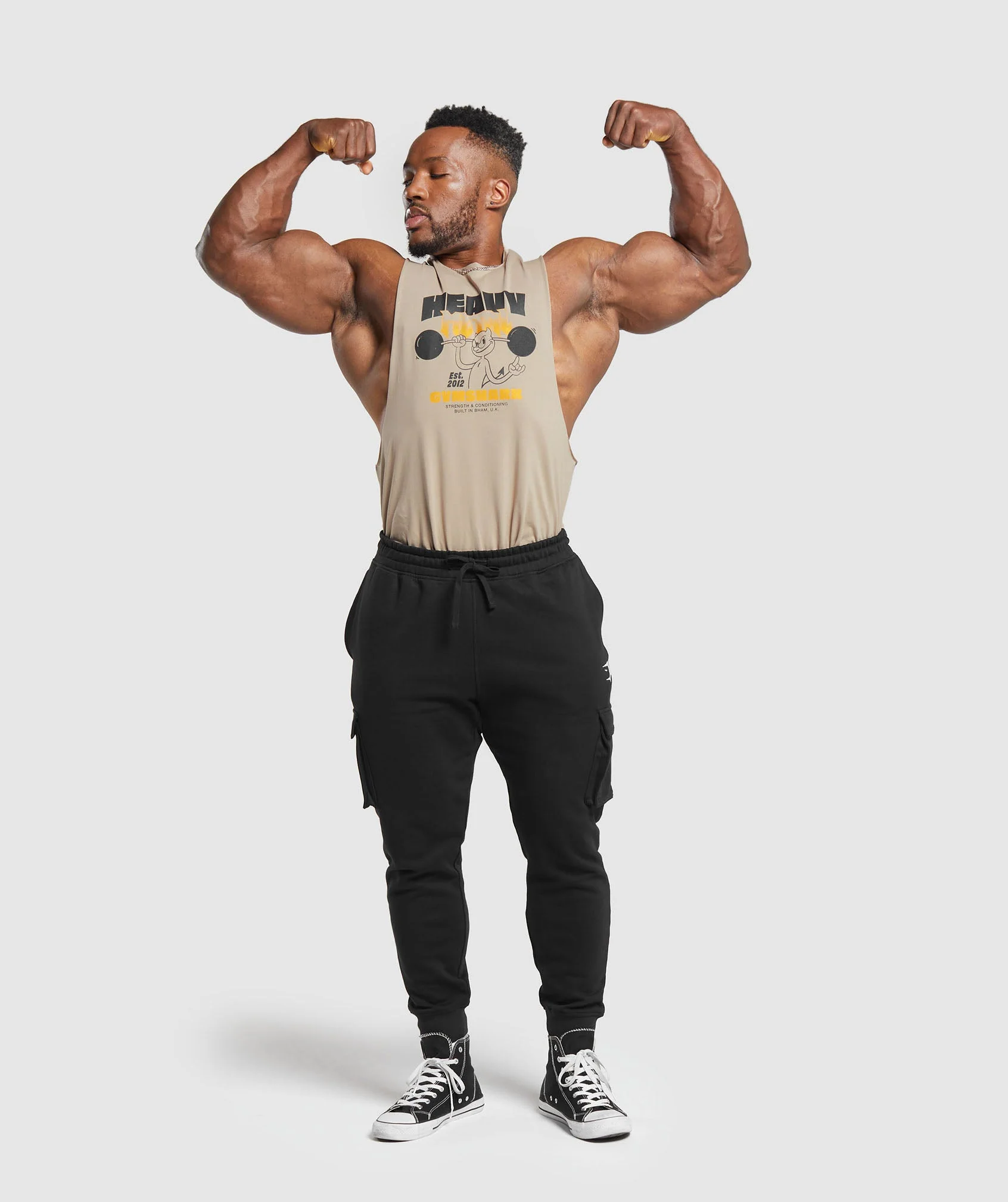 Gymshark Heavy Metal Drop Arm Tank - Brown - Image 4