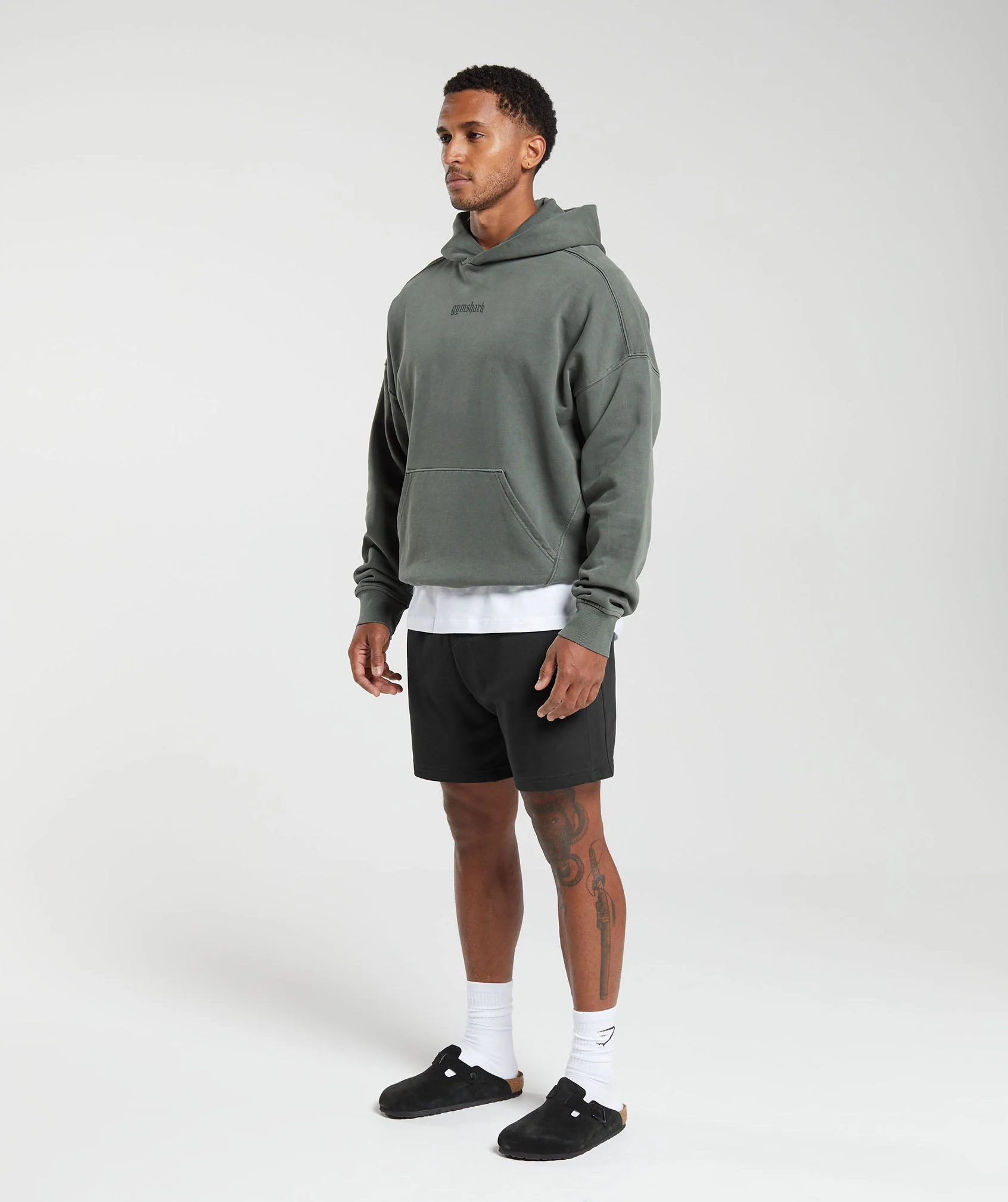 Gymshark Heavyweight Hoodie - Deep Olive Green - Image 4