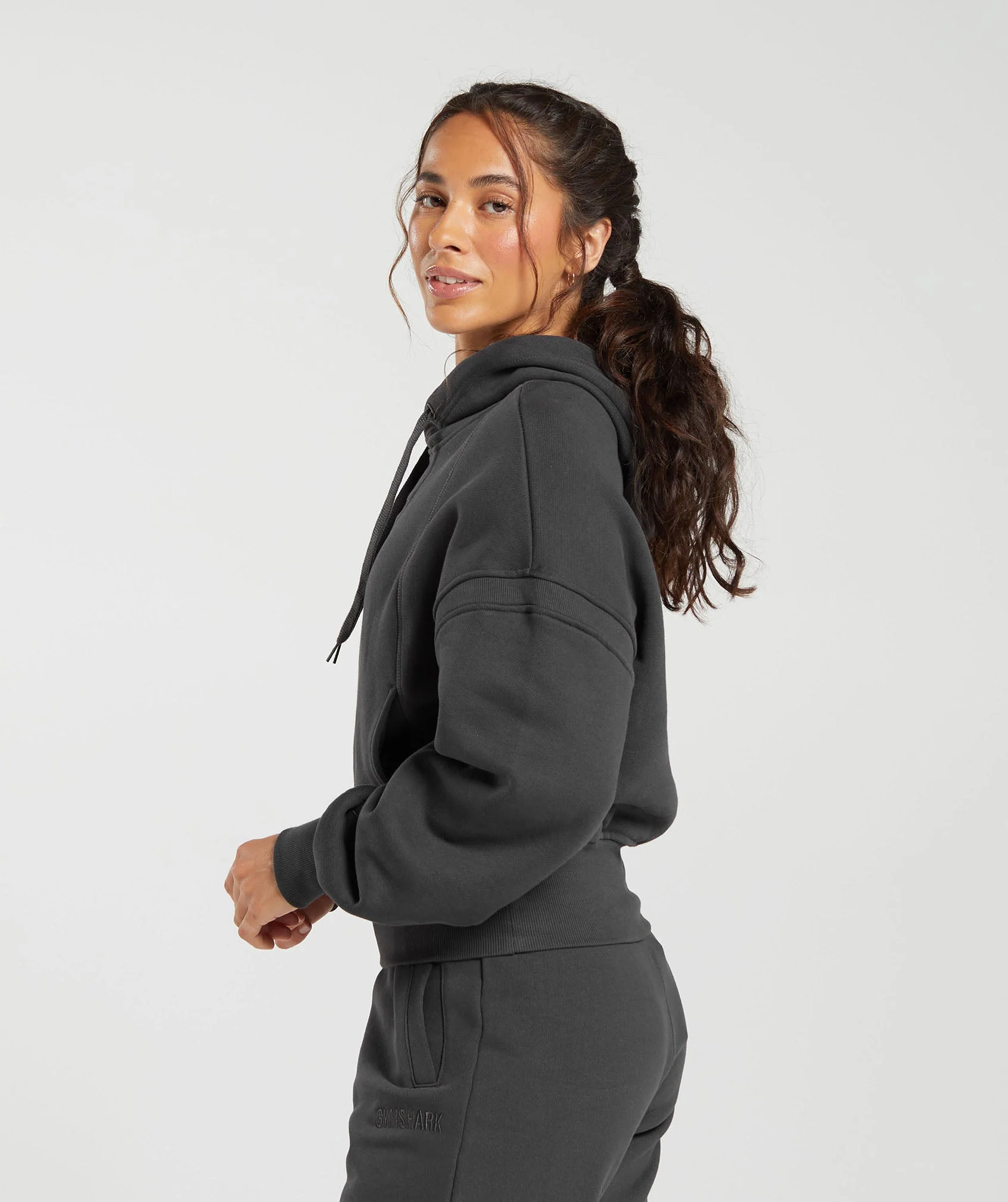 Gymshark Heavyweight Loopback Sweat Hoodie - Asphalt Grey - Image 3