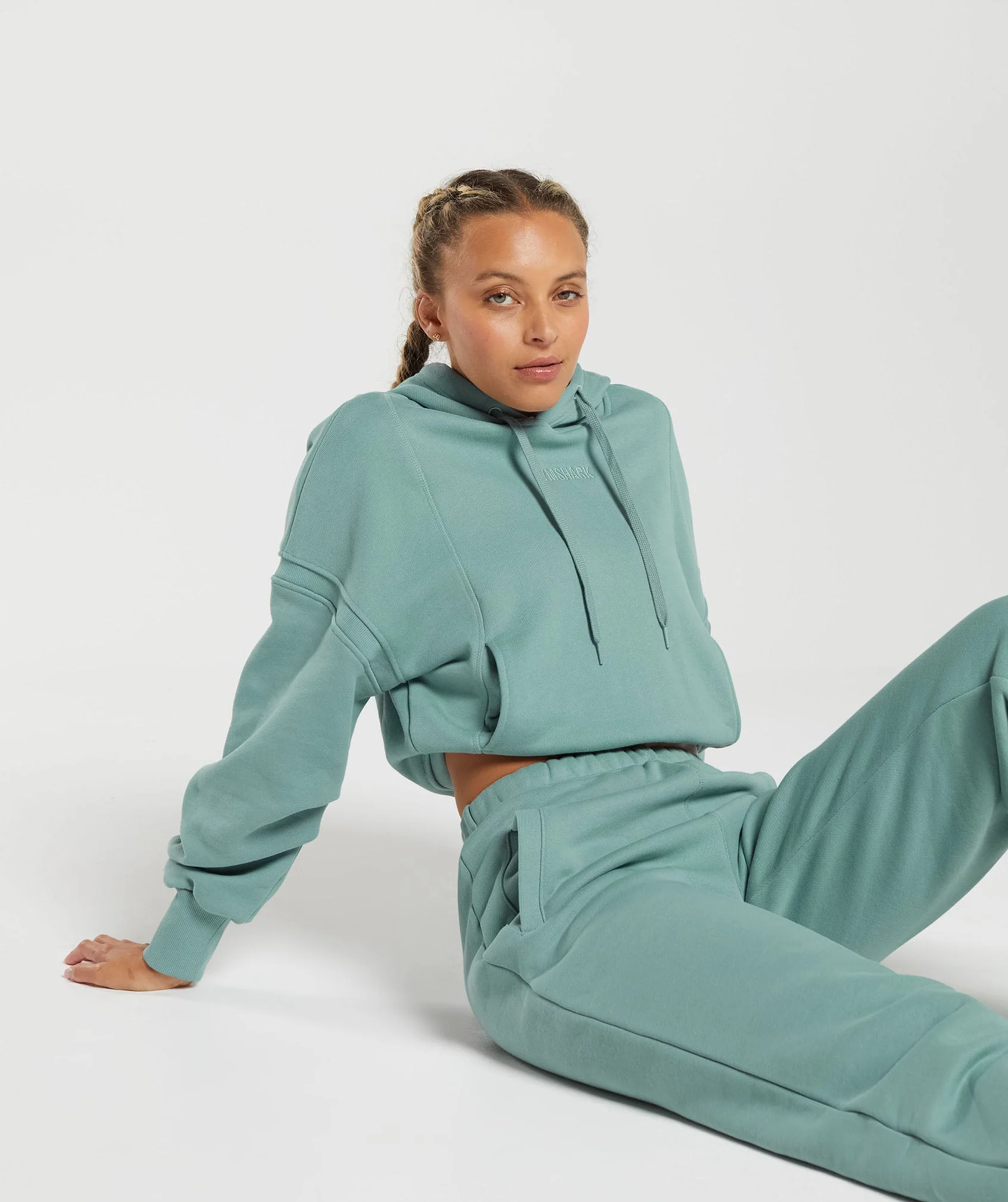 Gymshark Heavyweight Loopback Sweat Hoodie - Duck Egg Blue - Image 4