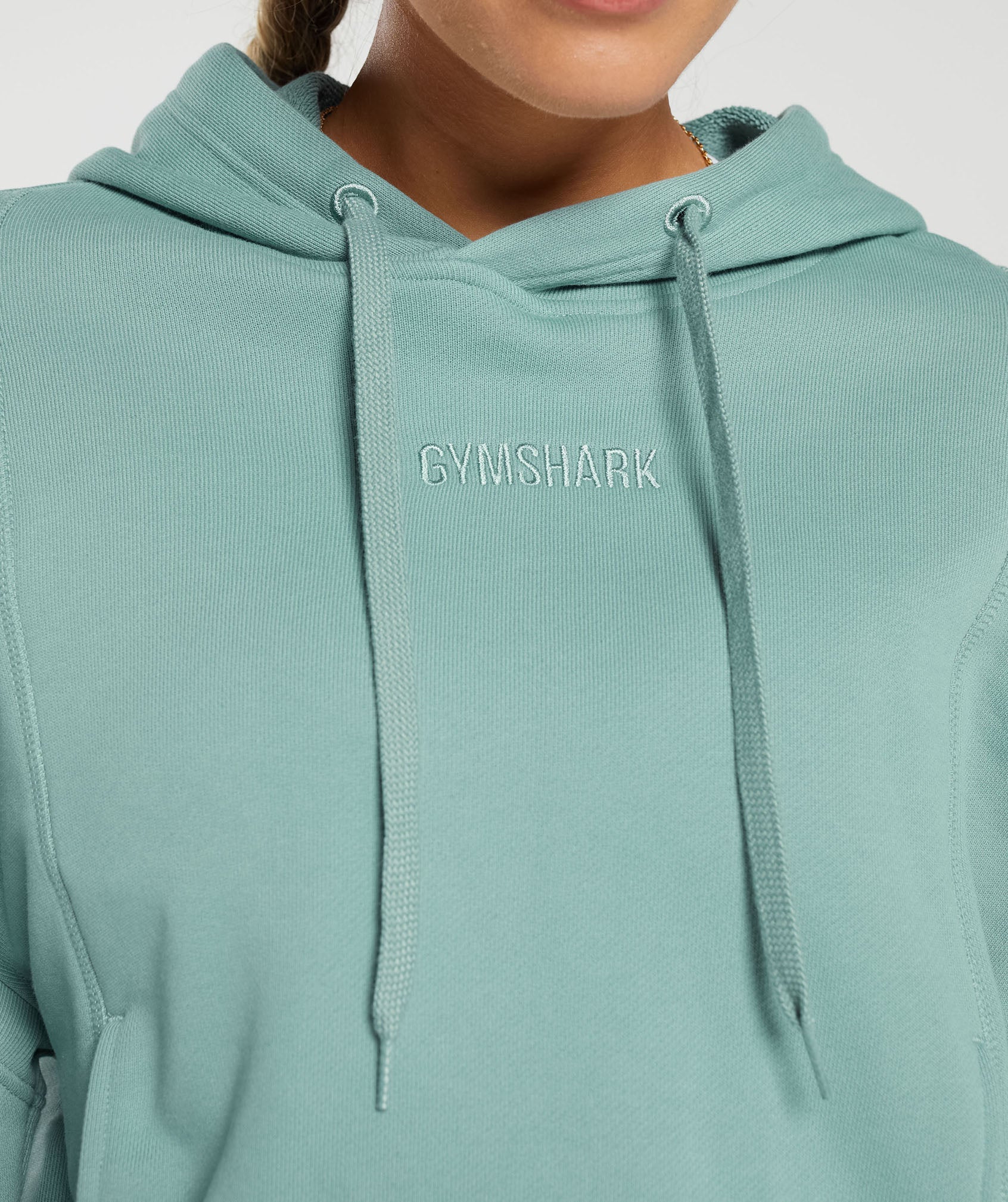 Gymshark Heavyweight Loopback Sweat Hoodie - Duck Egg Blue - Image 5