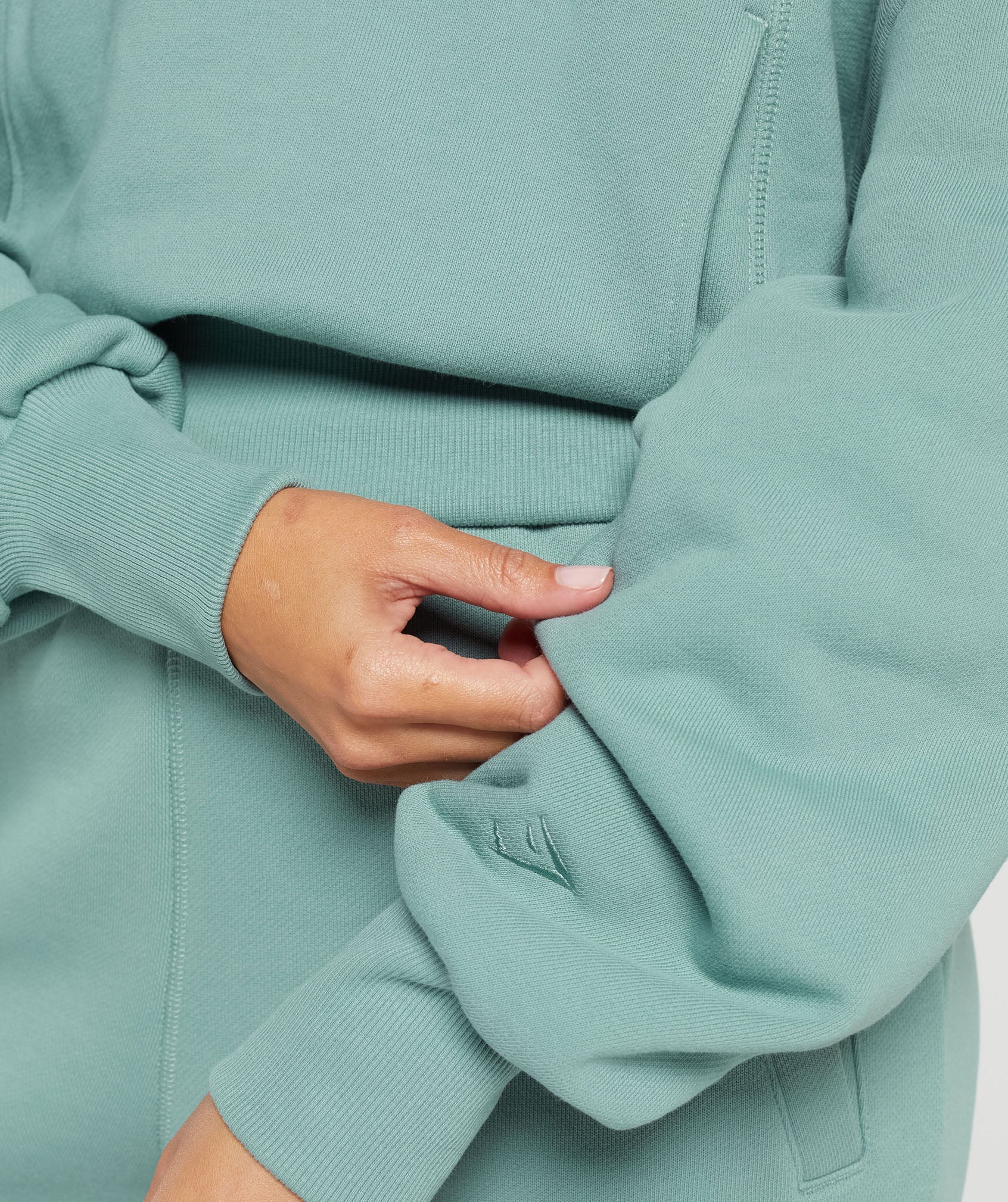Gymshark Heavyweight Loopback Sweat Hoodie - Duck Egg Blue - Image 6