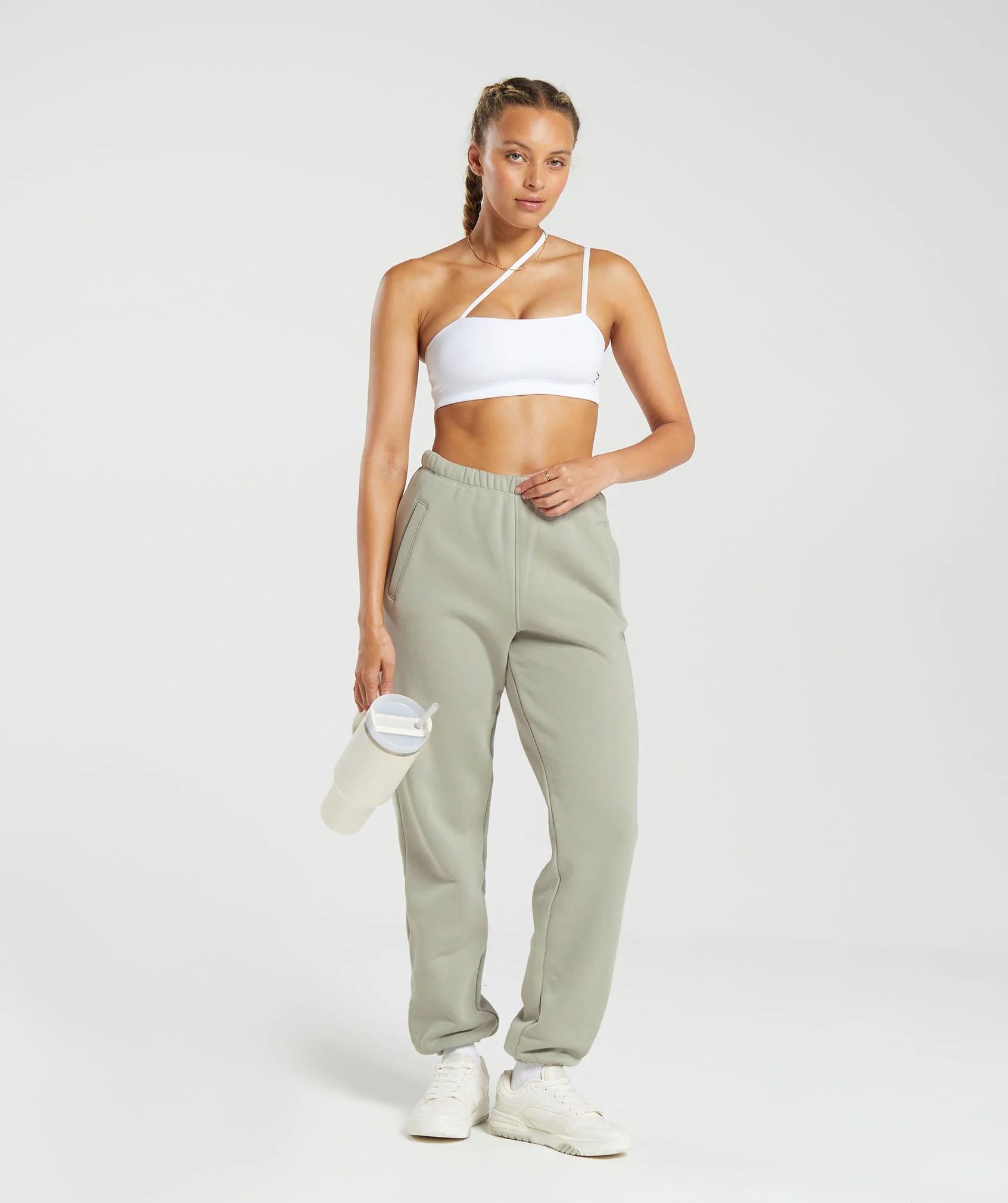 Gymshark Heavyweight Loopback Sweat Joggers - Stone Grey - Image 4