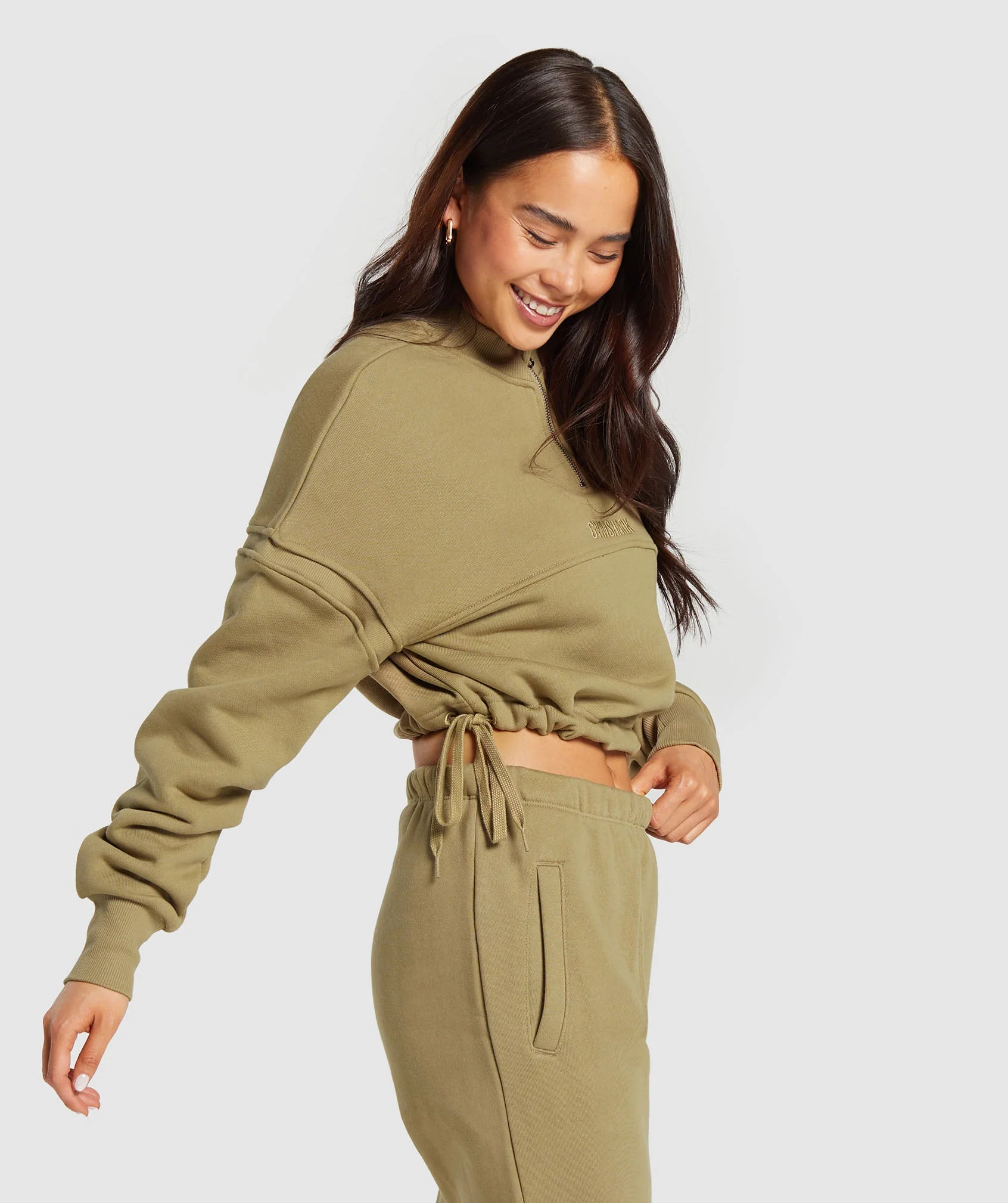 Gymshark Heavyweight Loopback Sweat Pullover - Troop Green - Image 3