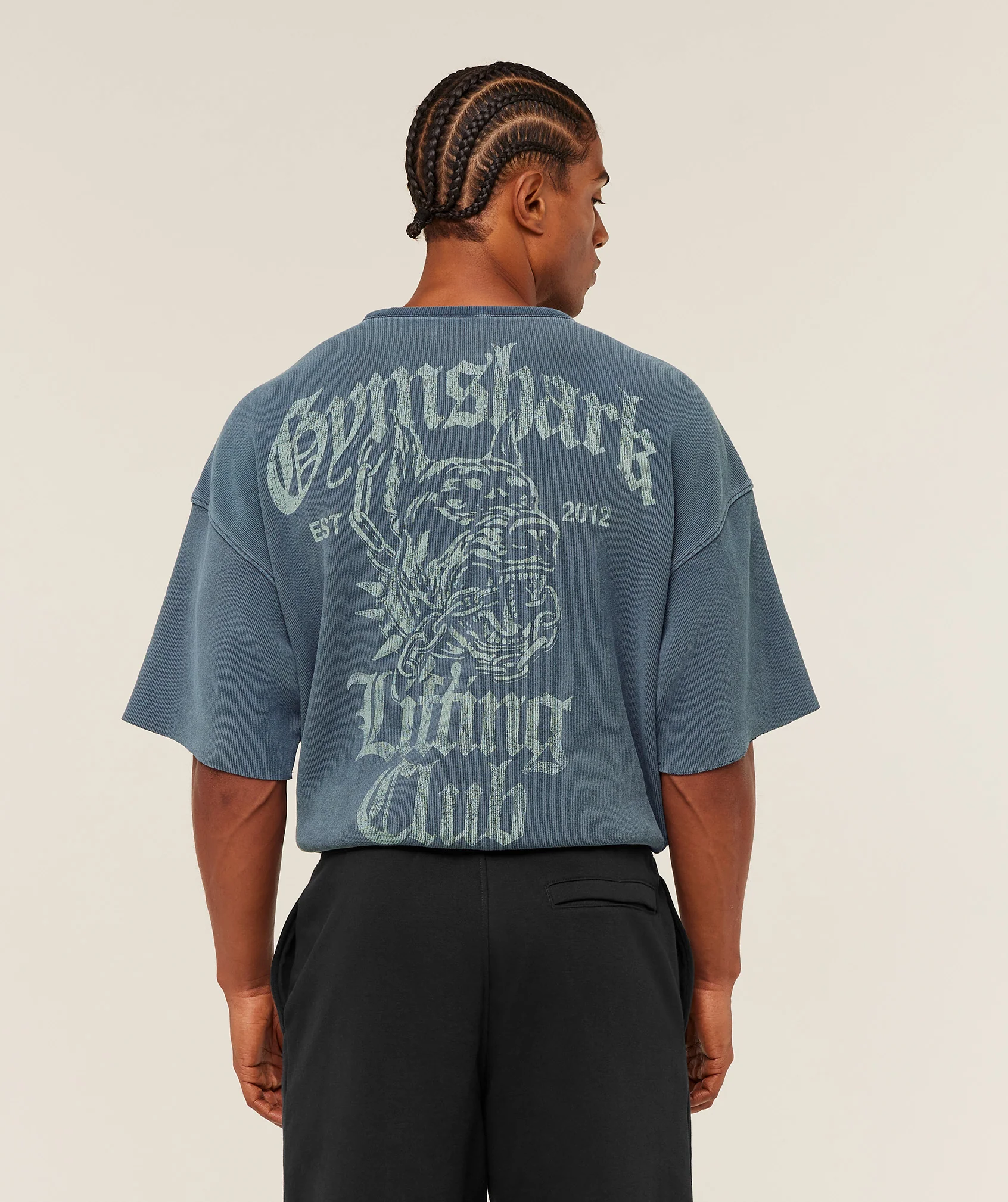 Gymshark Heavyweight Textured Graphic T-Shirt - Heavy Blue - Image 5
