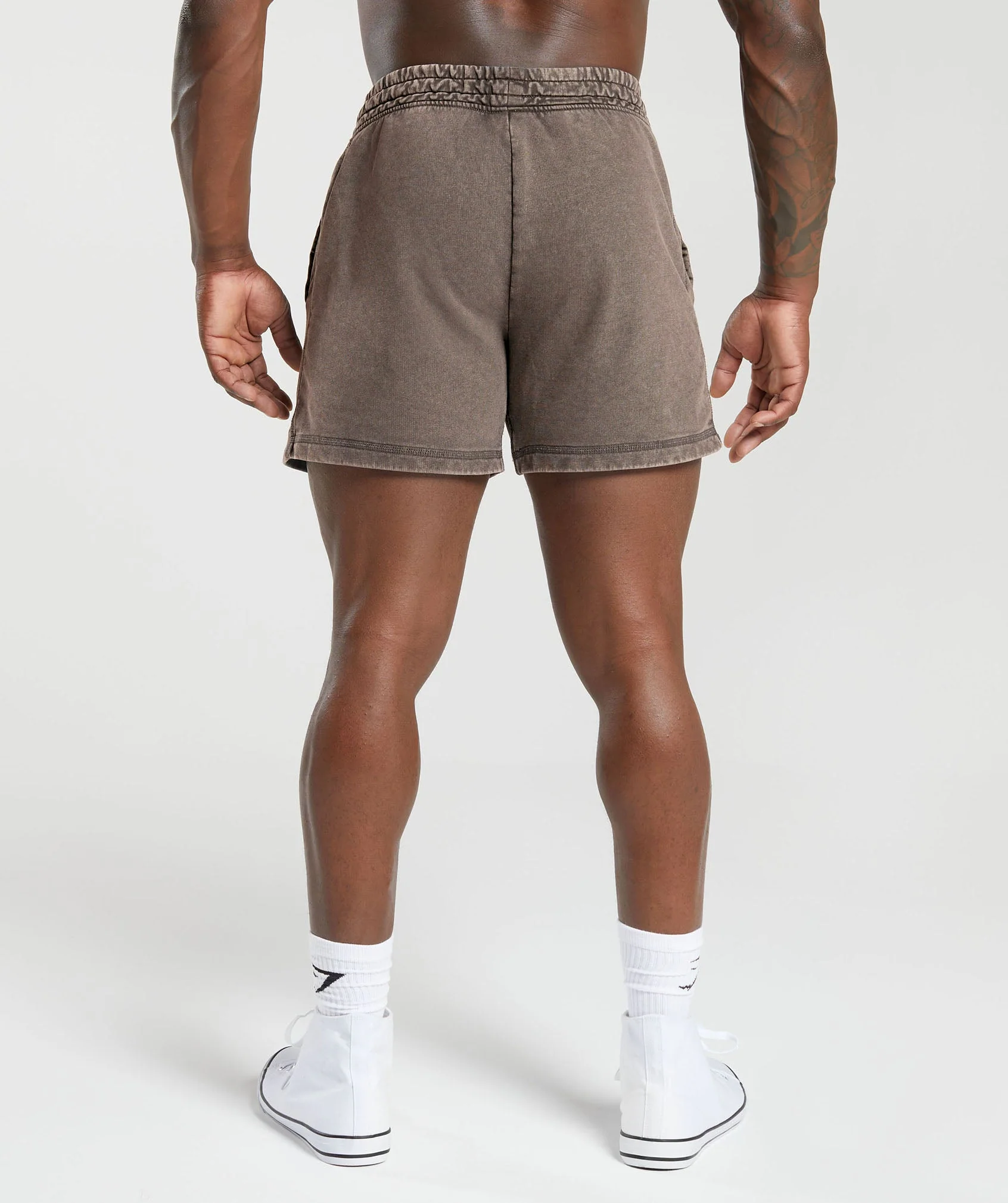 Gymshark Heritage 5" Shorts - Penny Brown/Acid Wash Small Ball - Image 2