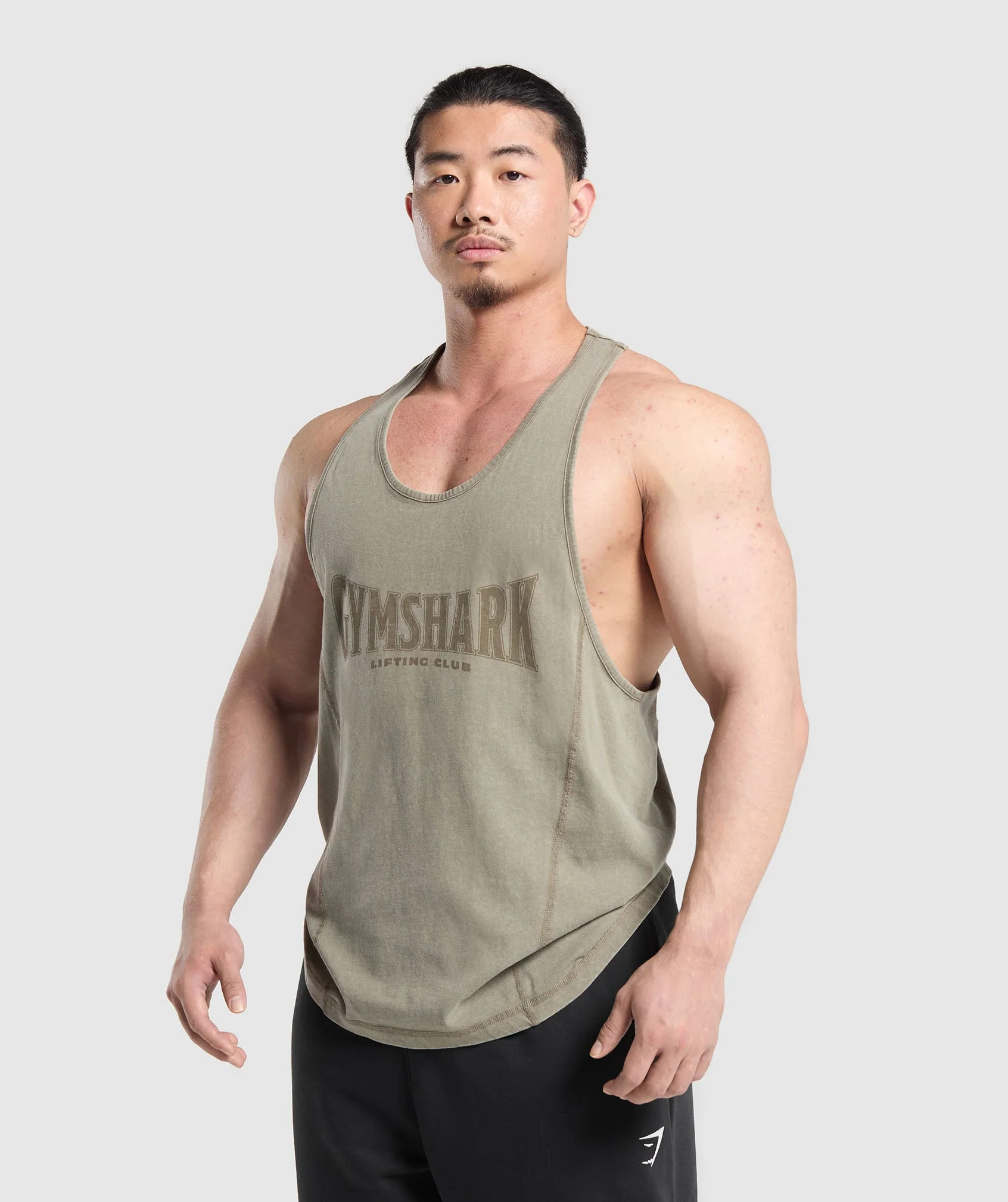 Gymshark Heritage Washed Stringer - Utility Green - Image 3