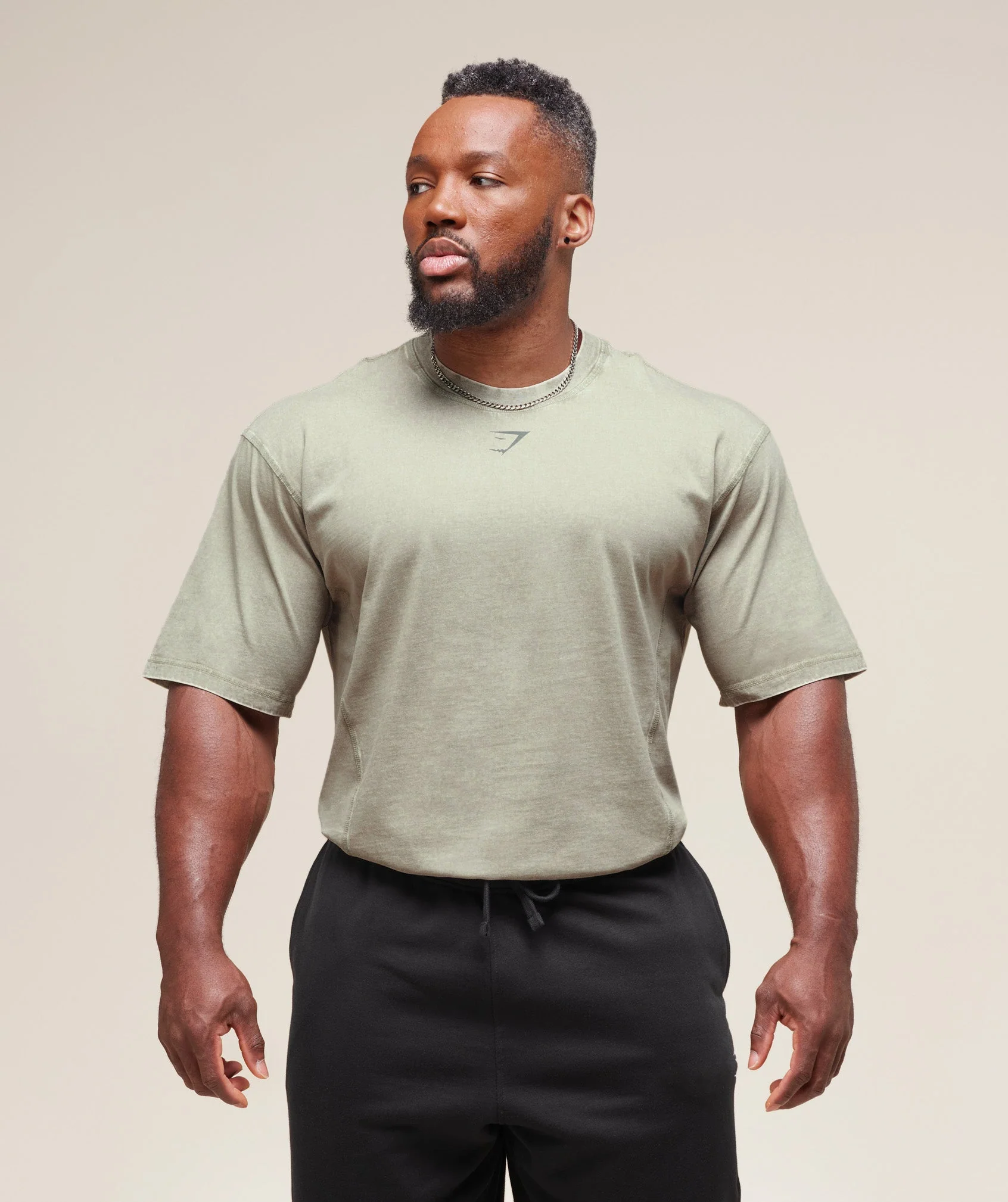 Gymshark Heritage Washed T-Shirt - Stone Grey - Image 4