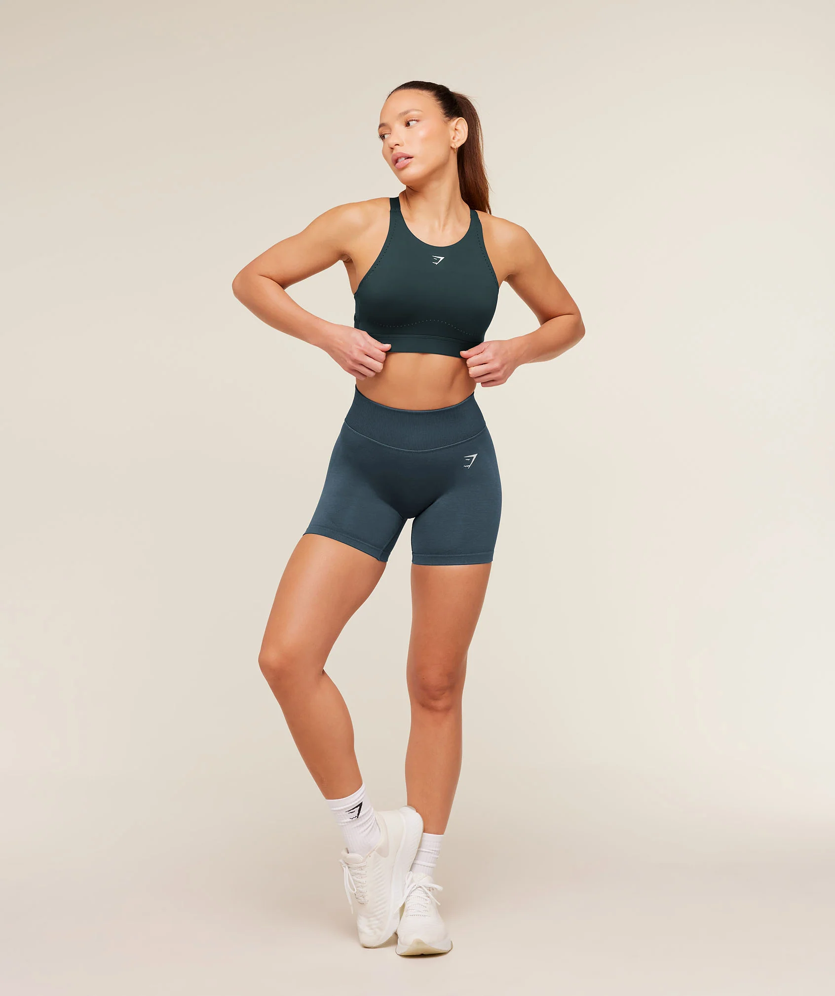 Gymshark High Coverage High Support Sports Bra - Deep Petrol Blue - Image 4