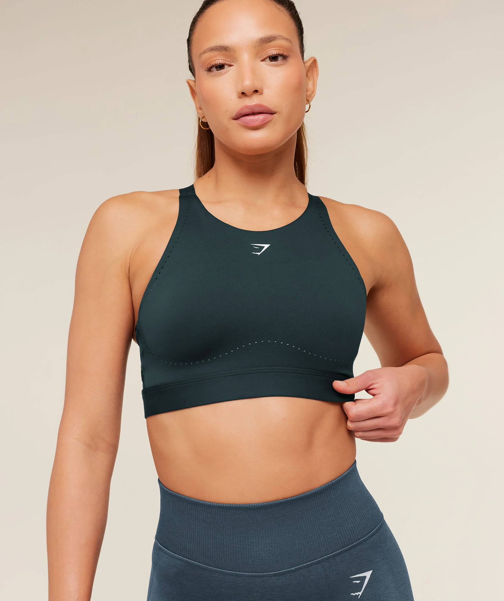 Gymshark High Coverage High Support Sports Bra - Deep Petrol Blue - Image 5