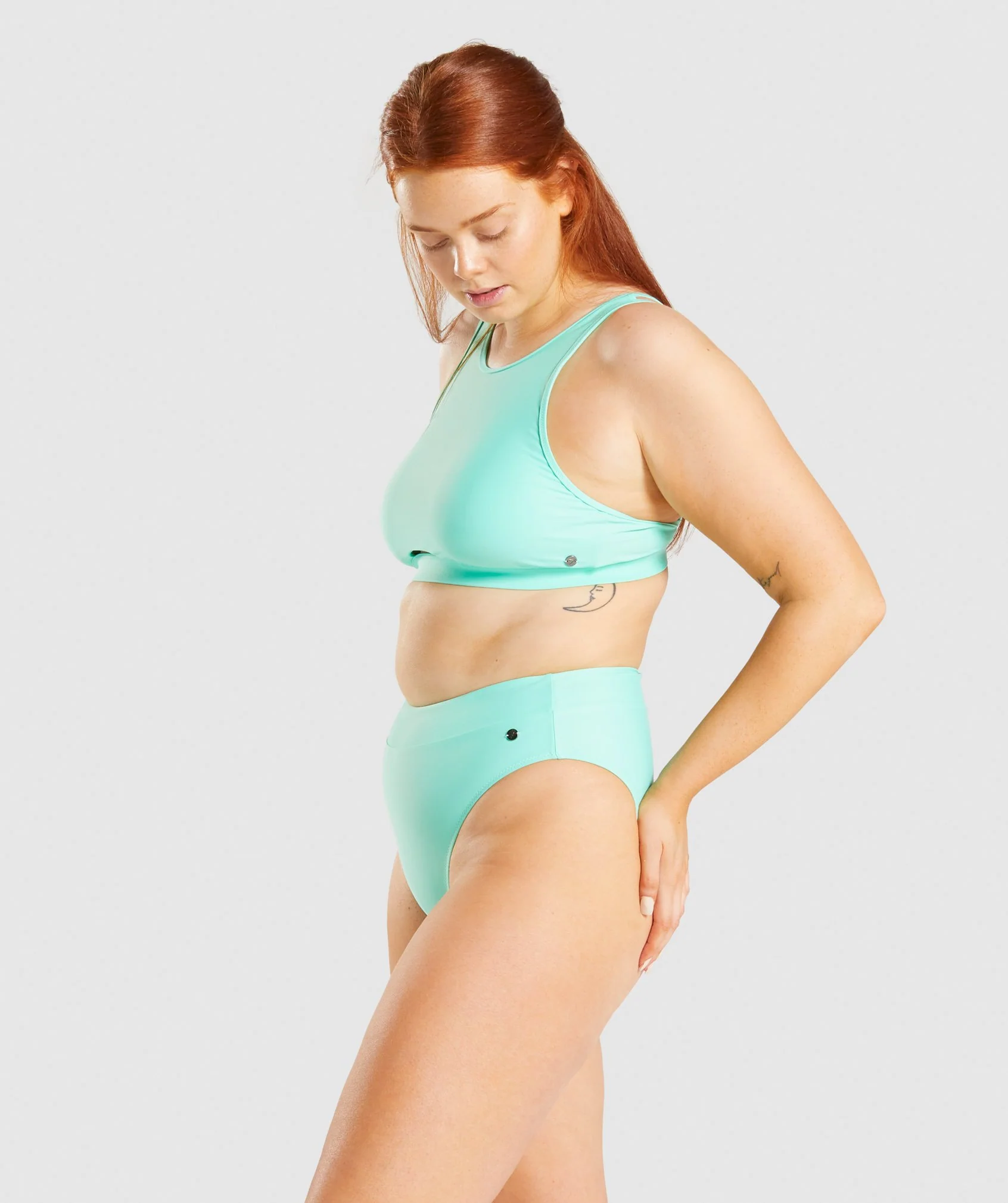 Gymshark High Rise Bikini Top - Turquoise - Image 3