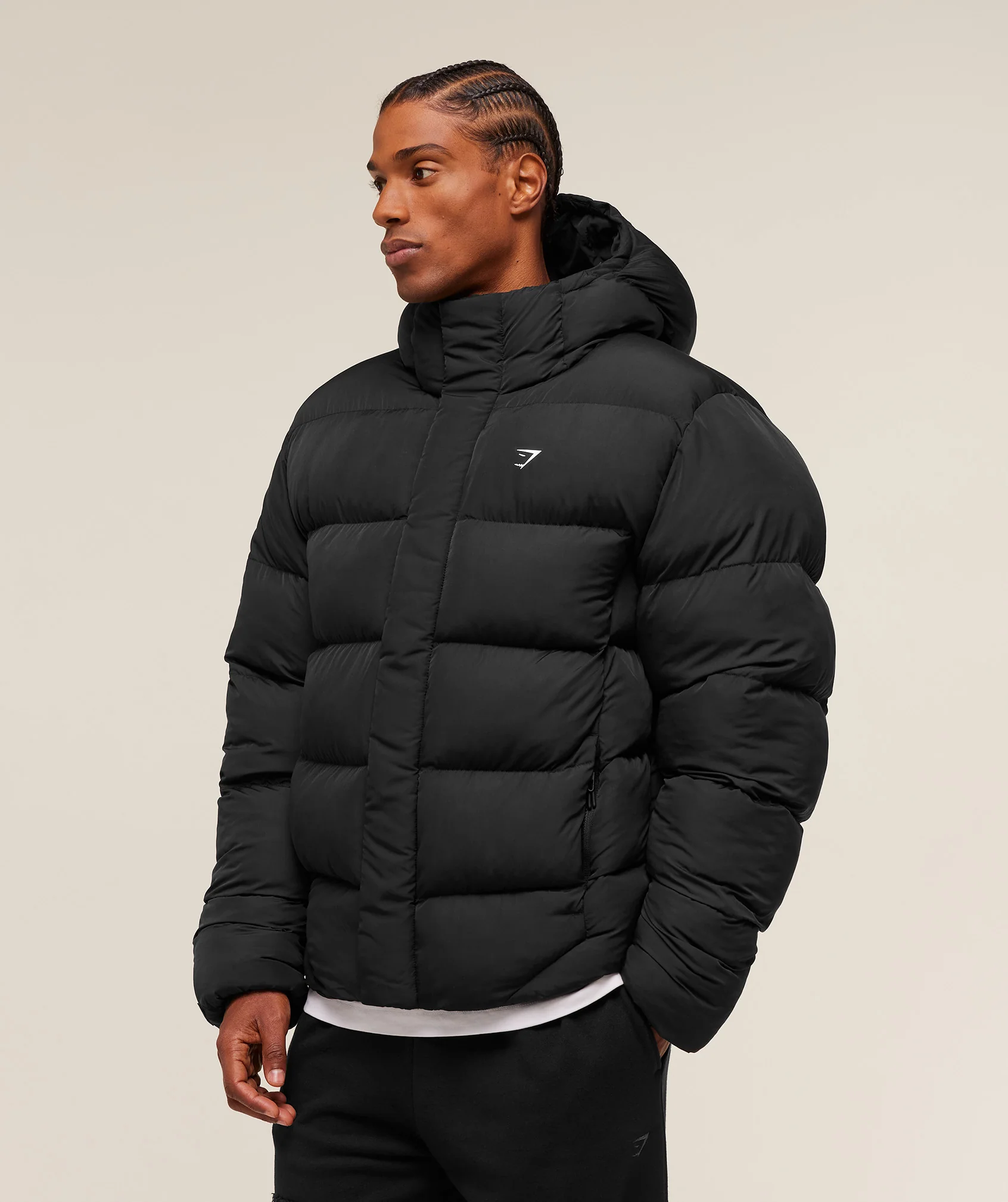 Gymshark Hooded Puffer Jacket - Black - Image 3