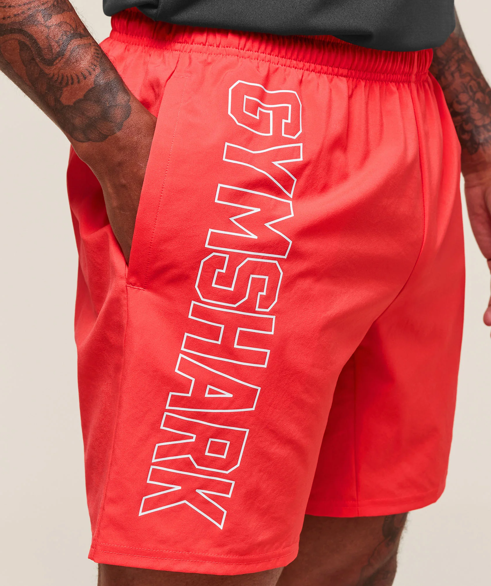 Gymshark Hybrid Athlete 7" Shorts - Coral Red - Image 4