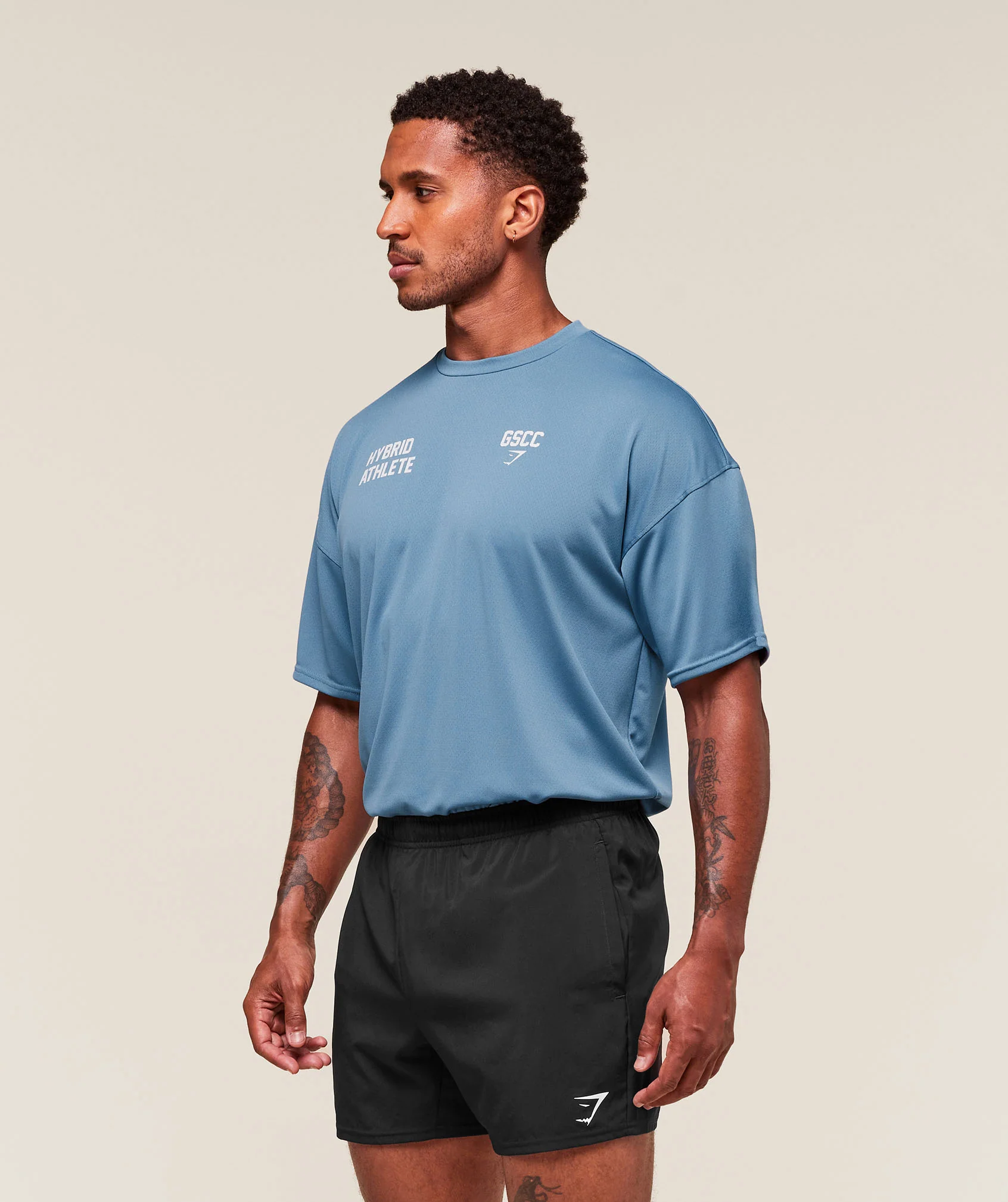 Gymshark Hybrid Athlete T-Shirt - Classic Blue - Image 5