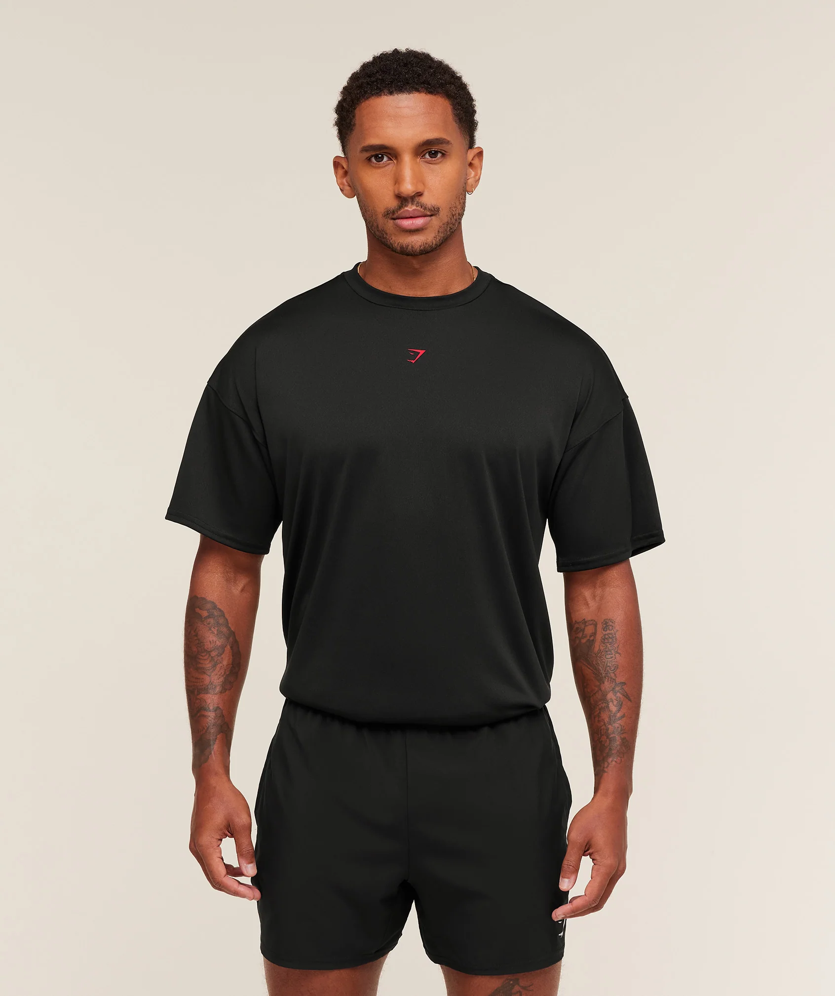 Gymshark Hybrid Graphic T-Shirt - Black - Image 2