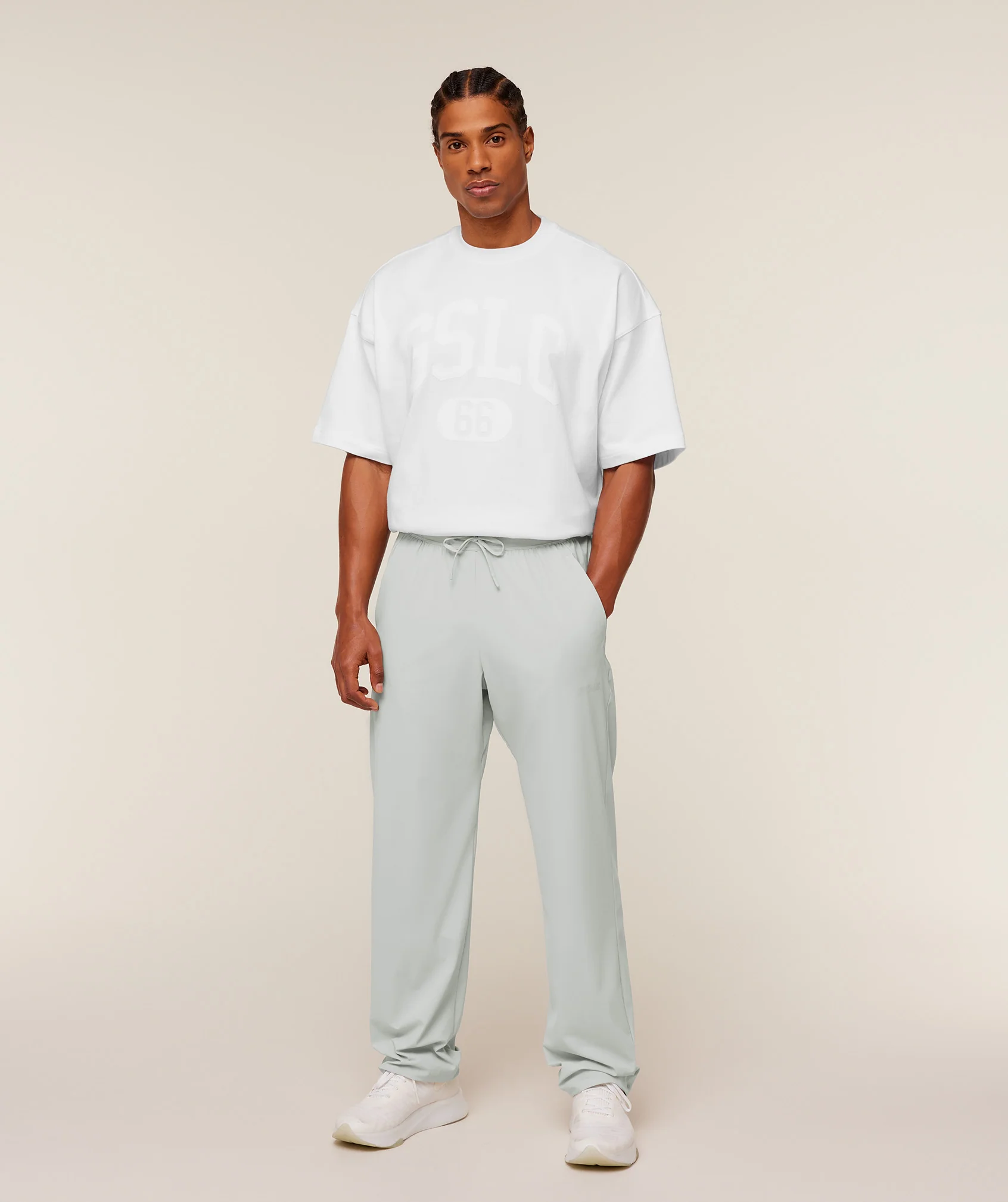Gymshark Hybrid Joggers  - Light Grey - Image 4
