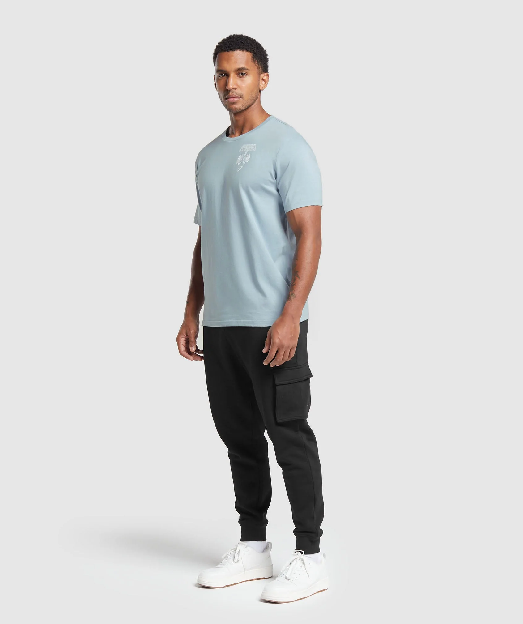 Gymshark Hybrid Wellness T-Shirt - Salt Blue - Image 4