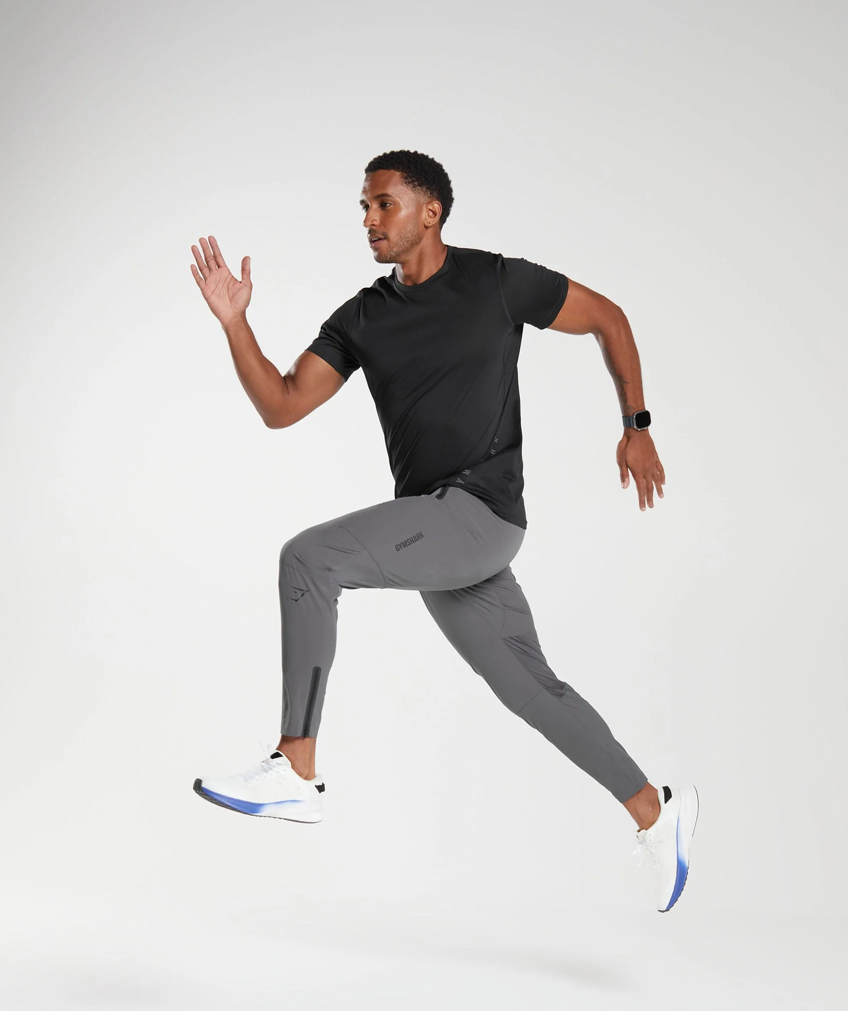 Gymshark Hybrid Woven Joggers - Silhouette Grey - Image 4