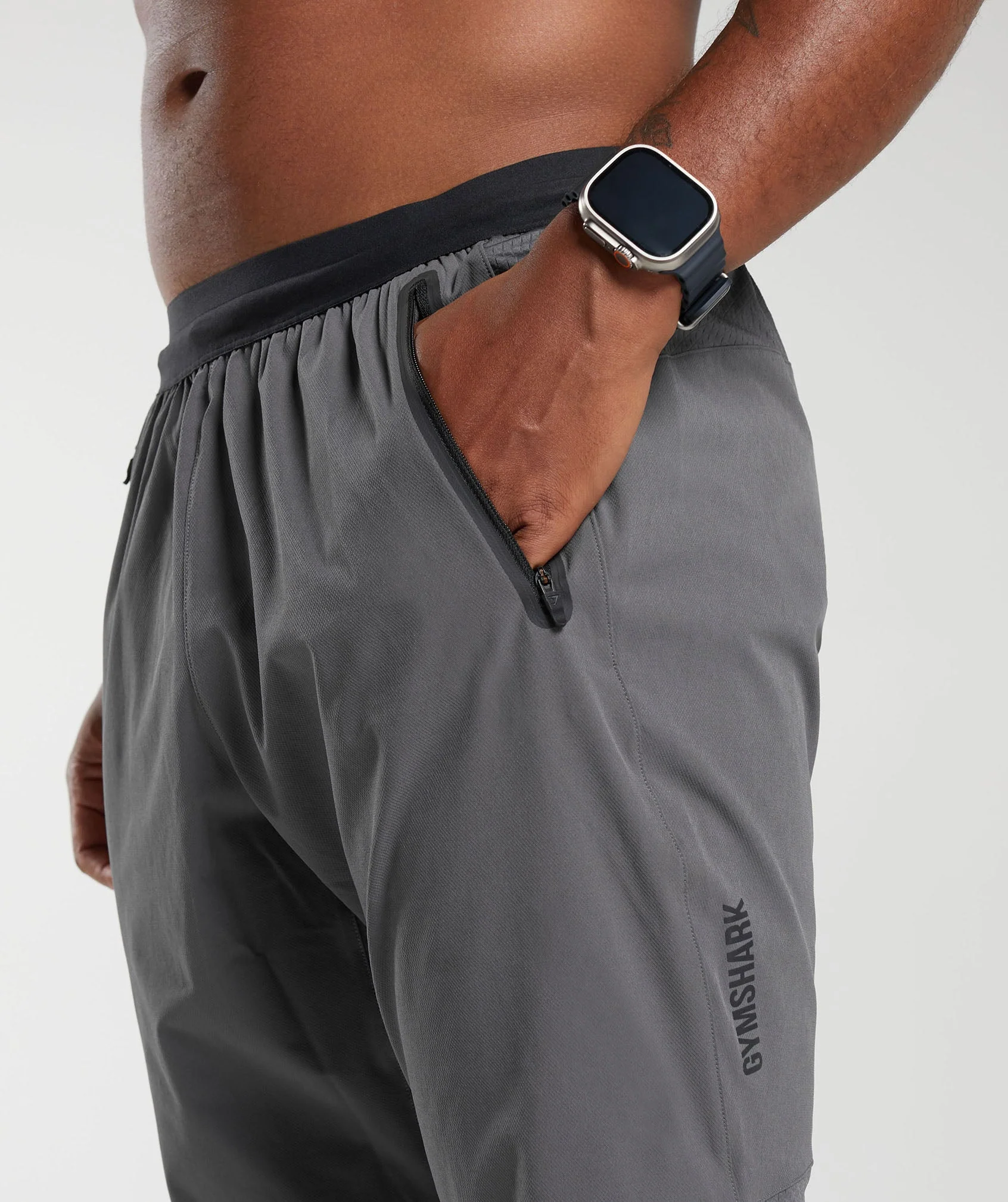 Gymshark Hybrid Woven Joggers - Silhouette Grey - Image 6