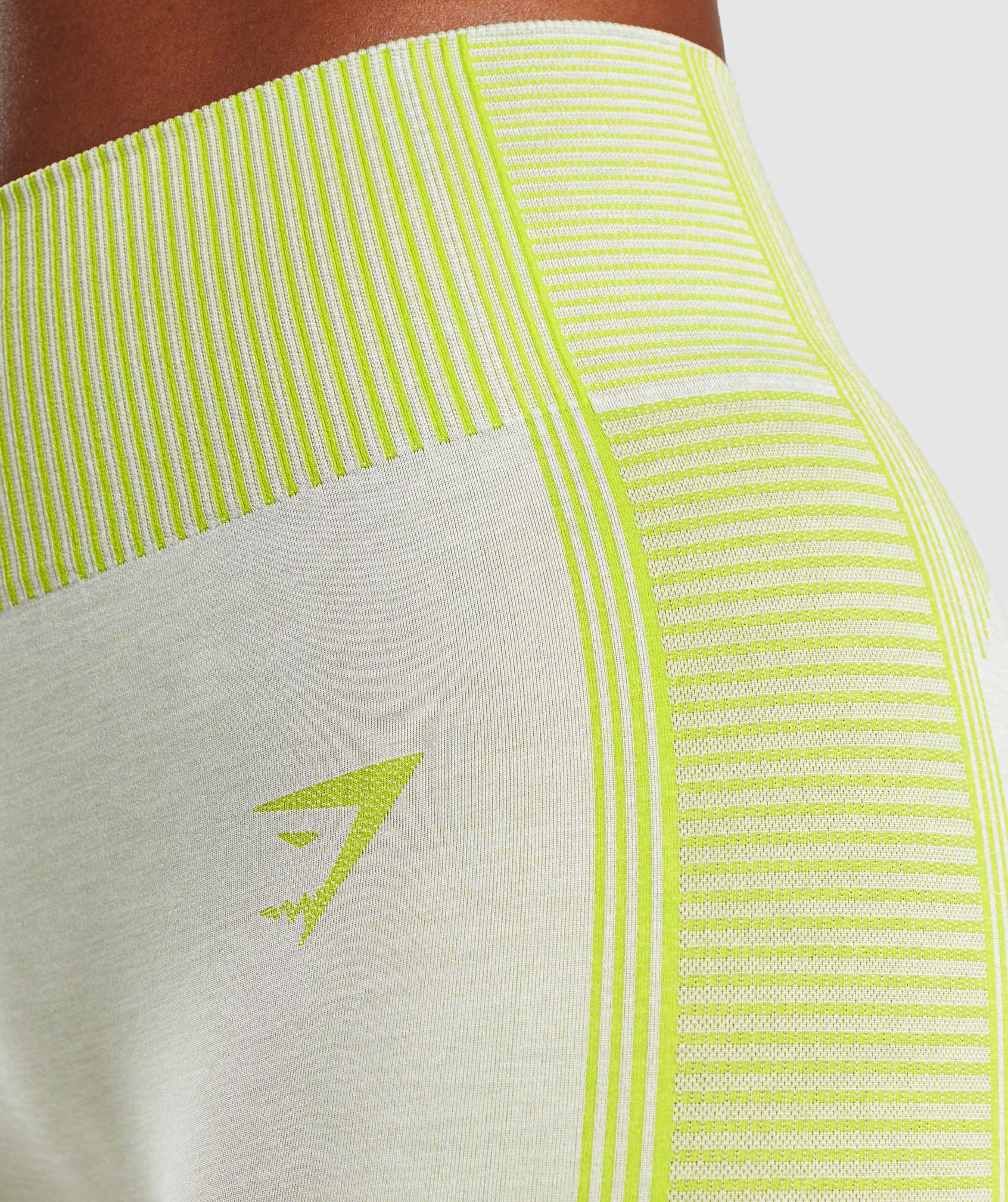 Gymshark Hyper Amplify Leggings - Light Grey Marl/Lime - Image 6