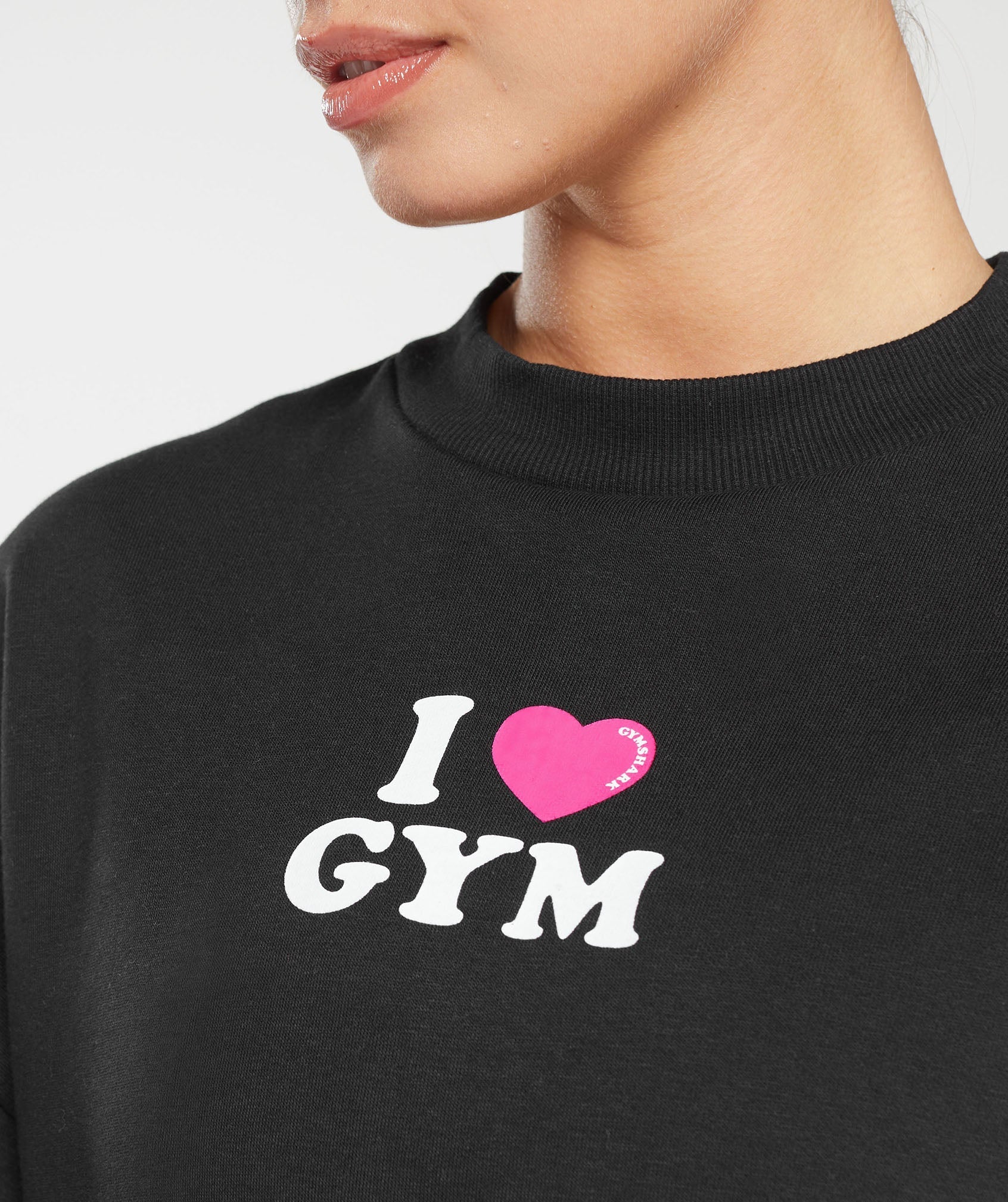 Gymshark I Heart Gym Oversized Sweatshirt - Black - Image 6