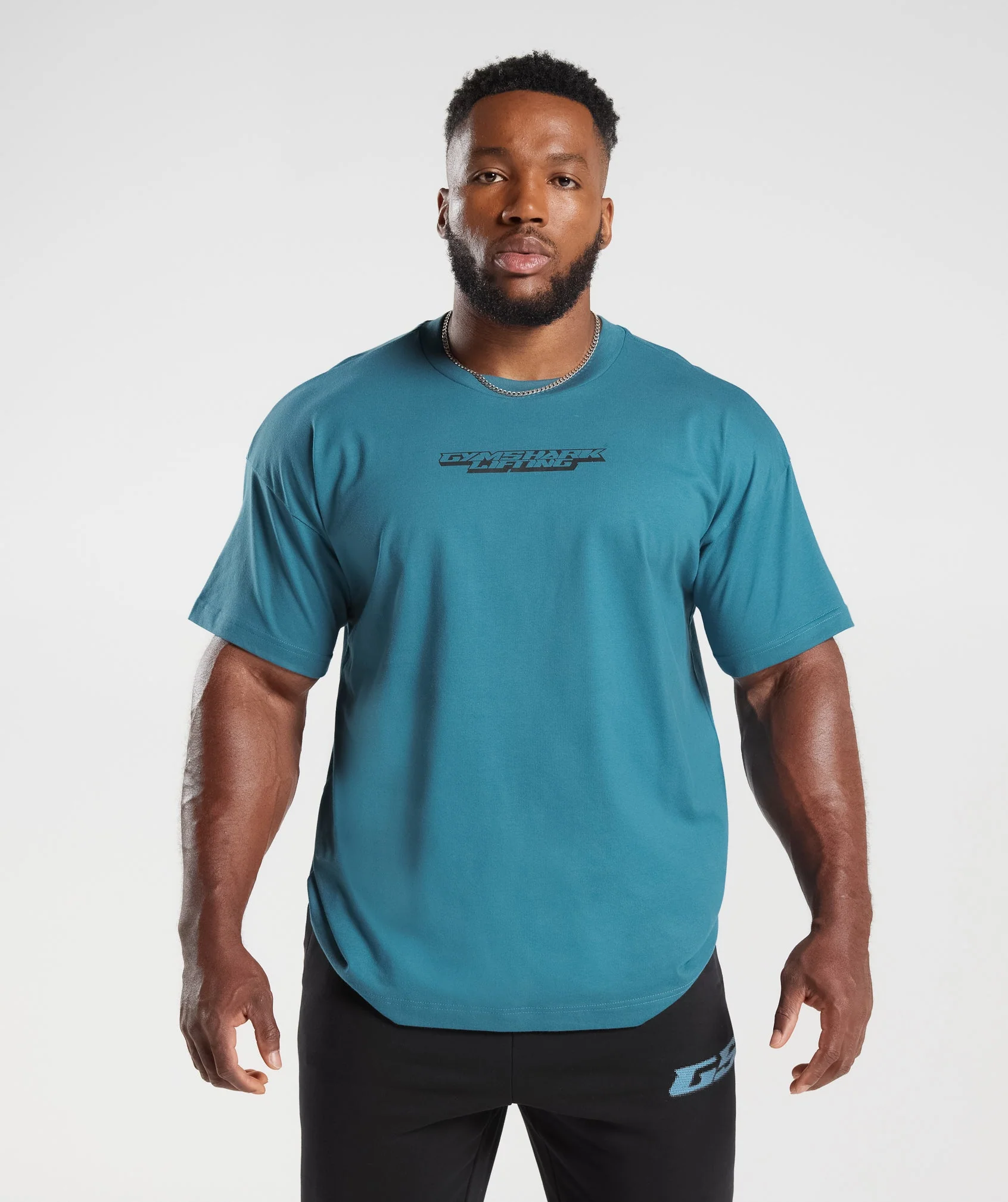 Gymshark Intergalactic Lifting Oversized T-Shirt - Terrace Blue - Image 2